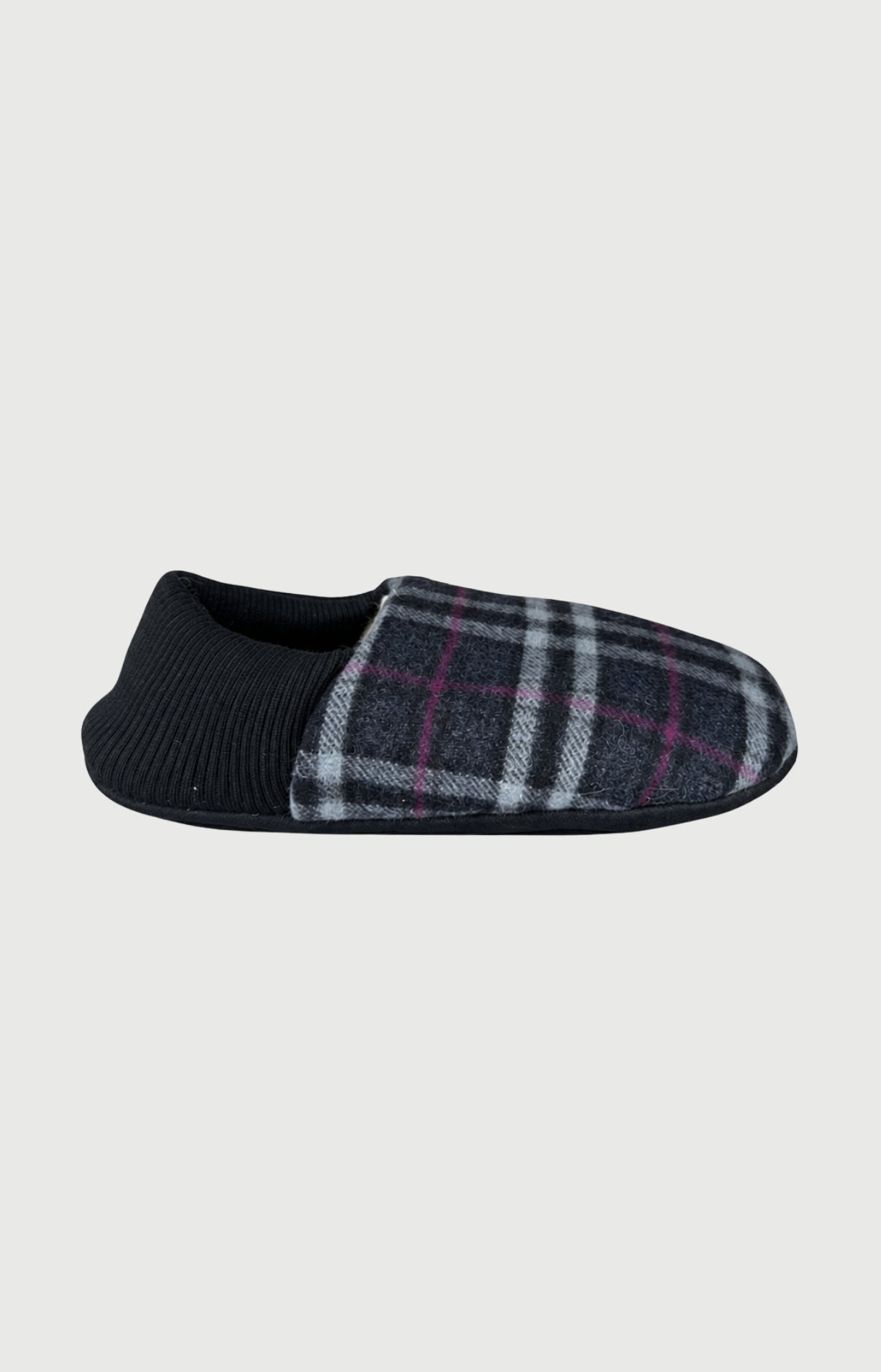 Chaussons en cuir et laine couleur unie Minuit, ARTHUR