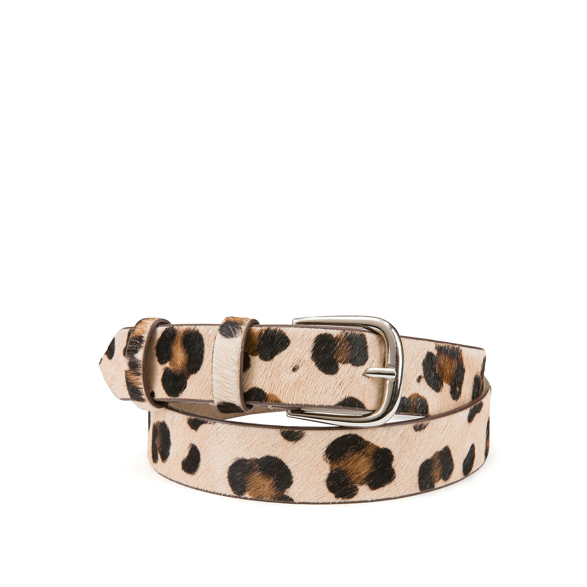 Leopard Print Leather Belt