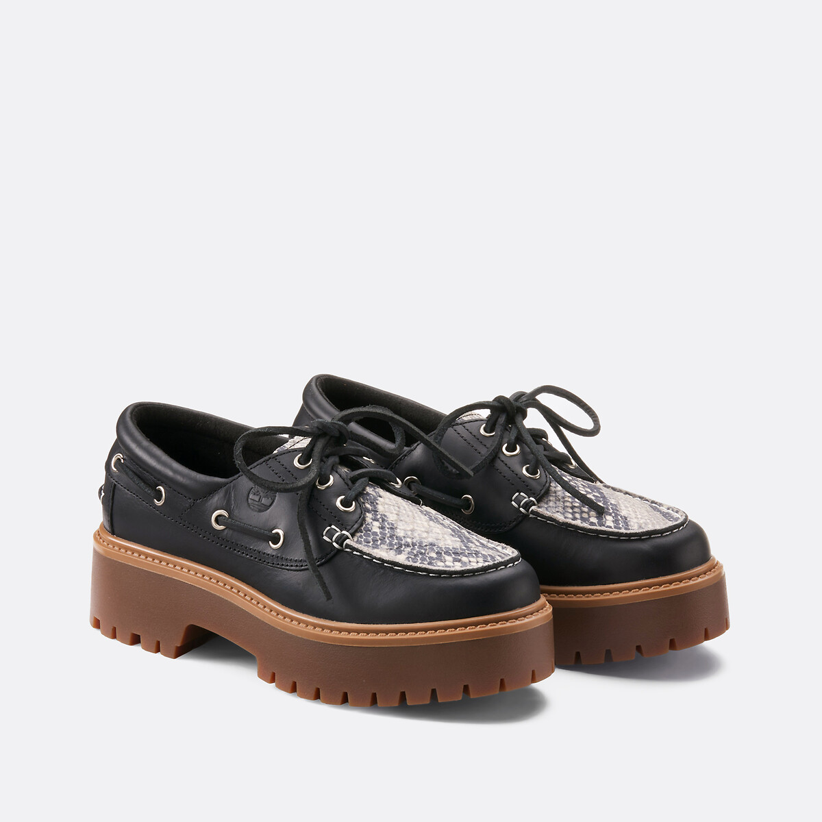 Chaussures bateau compensées Stone Street en cuir, TIMBERLAND