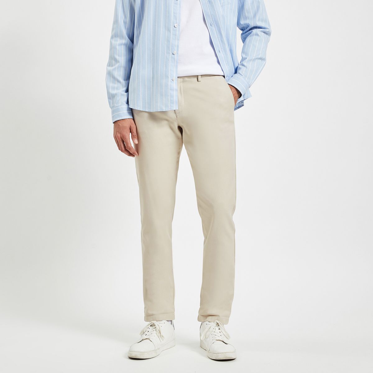 Chino gris clair homme La Redoute