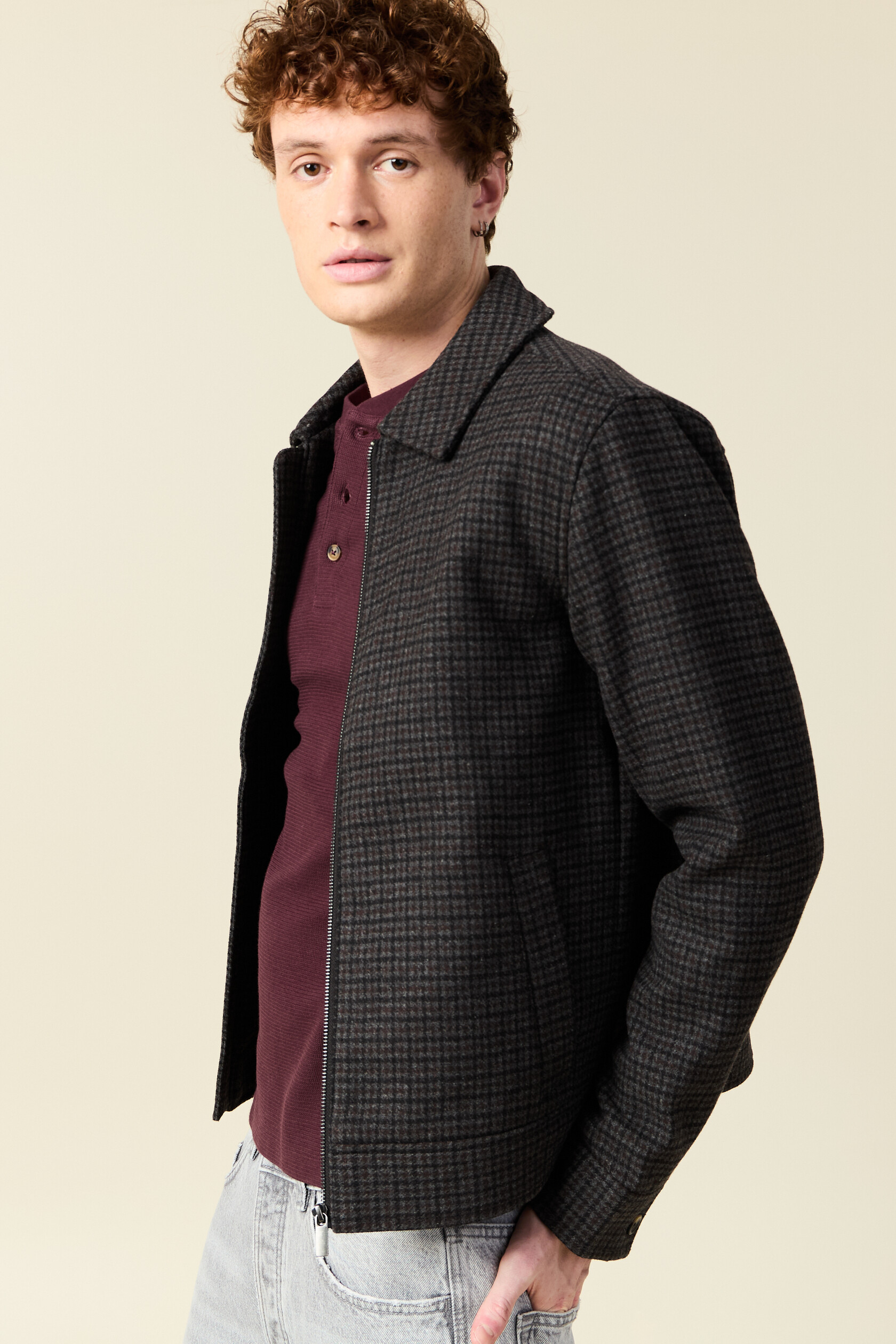 Veste oversize courte col classique, BONOBO