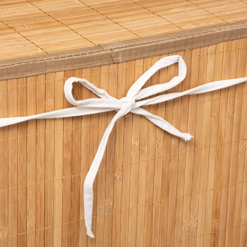 Panier à linge en bambou et intérieur amovible en tissu - 60l Couleur bois  Atmosphera