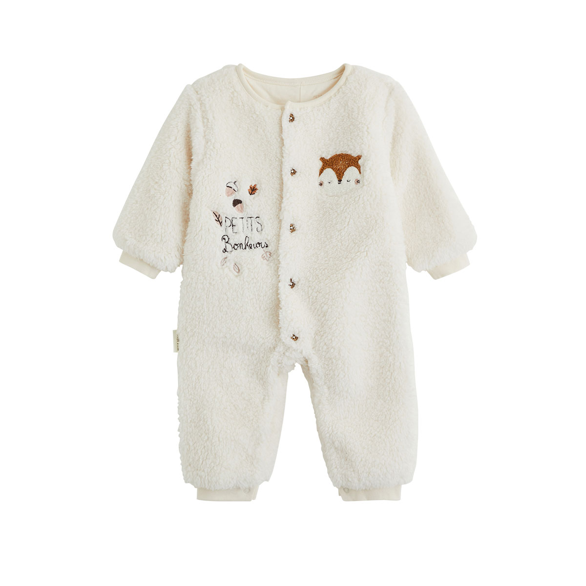 Surpyjama bébé en sherpa Caramel, PETIT BEGUIN