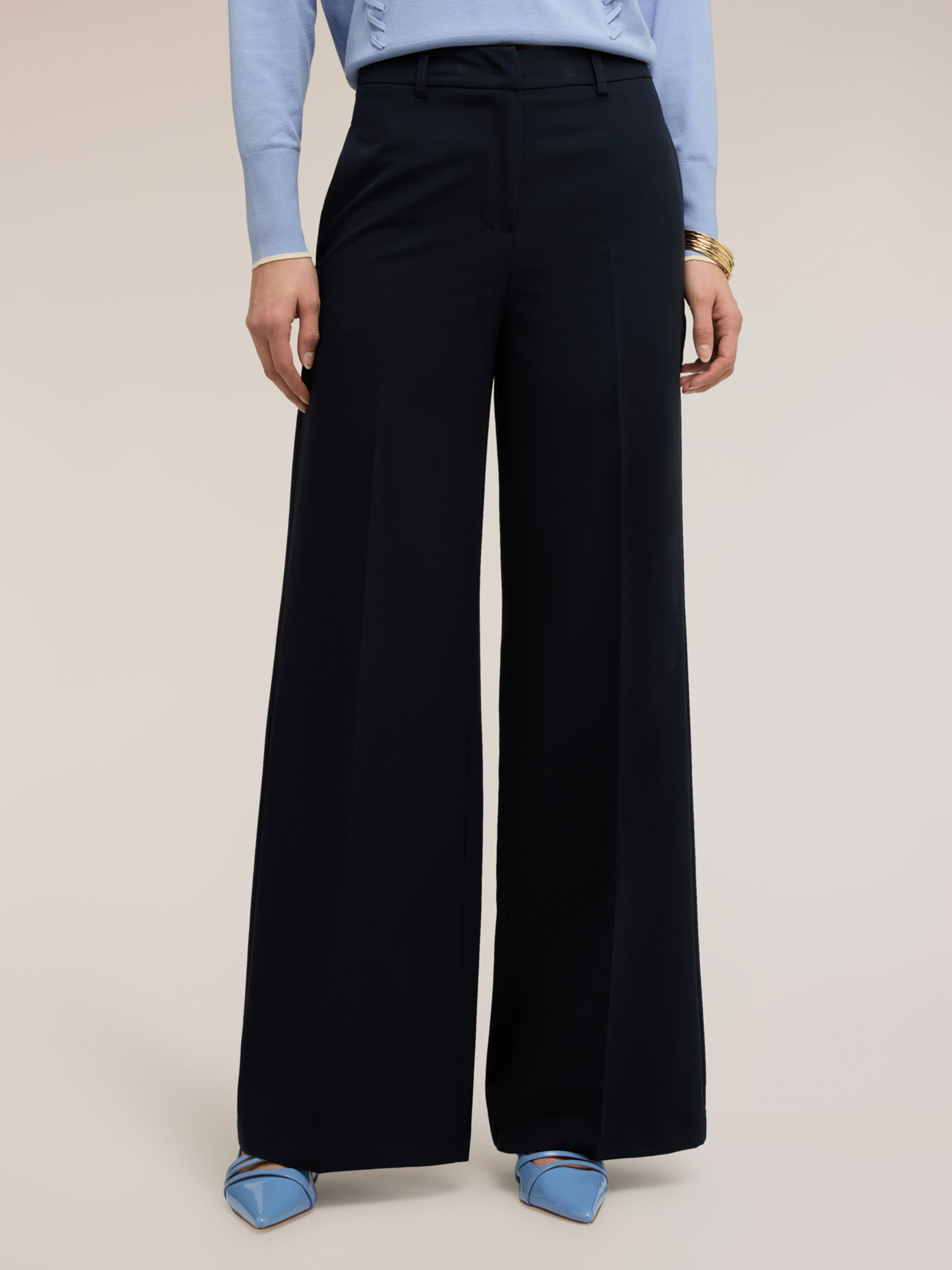 Pantalon palazzo à pli marqué, MOTIVI
