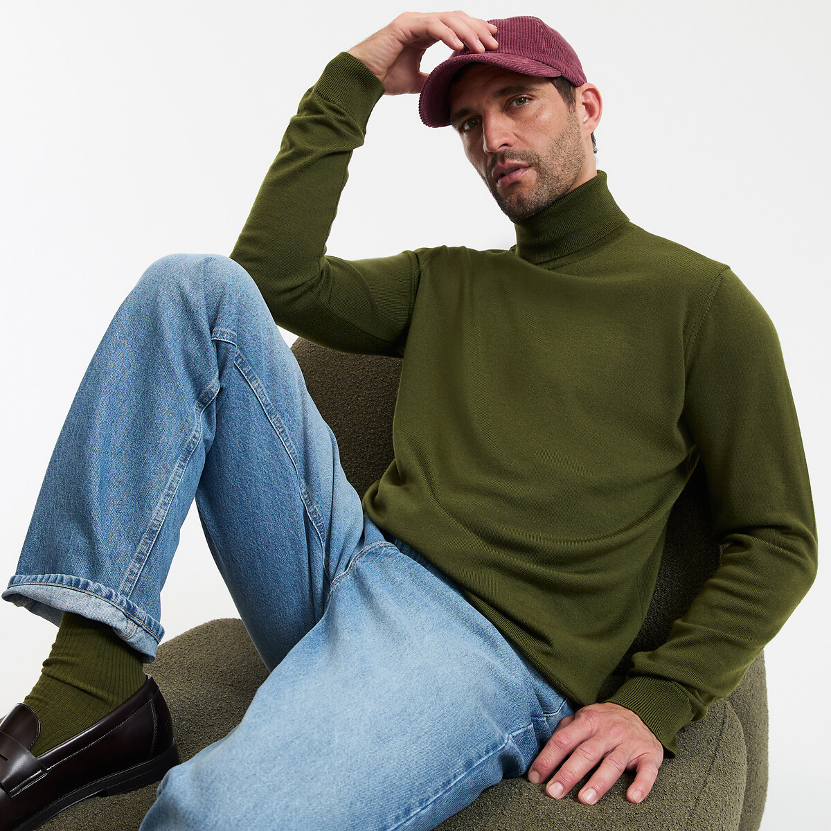 Pull col roulé mérinos, made in Europe