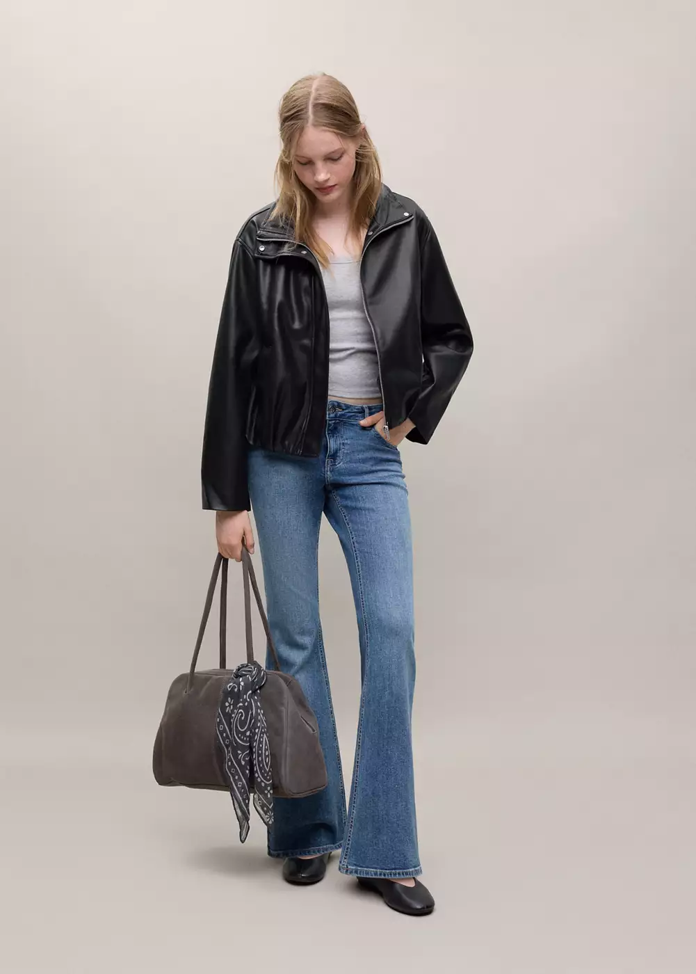 Veste col cheminée à poches, MANGO TEEN