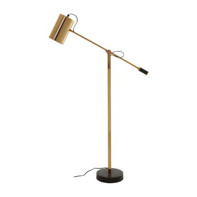 Warm Gold with Black Contrast Base Vintage Style Task Floor Lamp SO'HOME