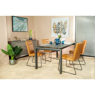 Table à manger extensible 140/180 cm en céramique grise style contemporain TORONTO PIER IMPORT