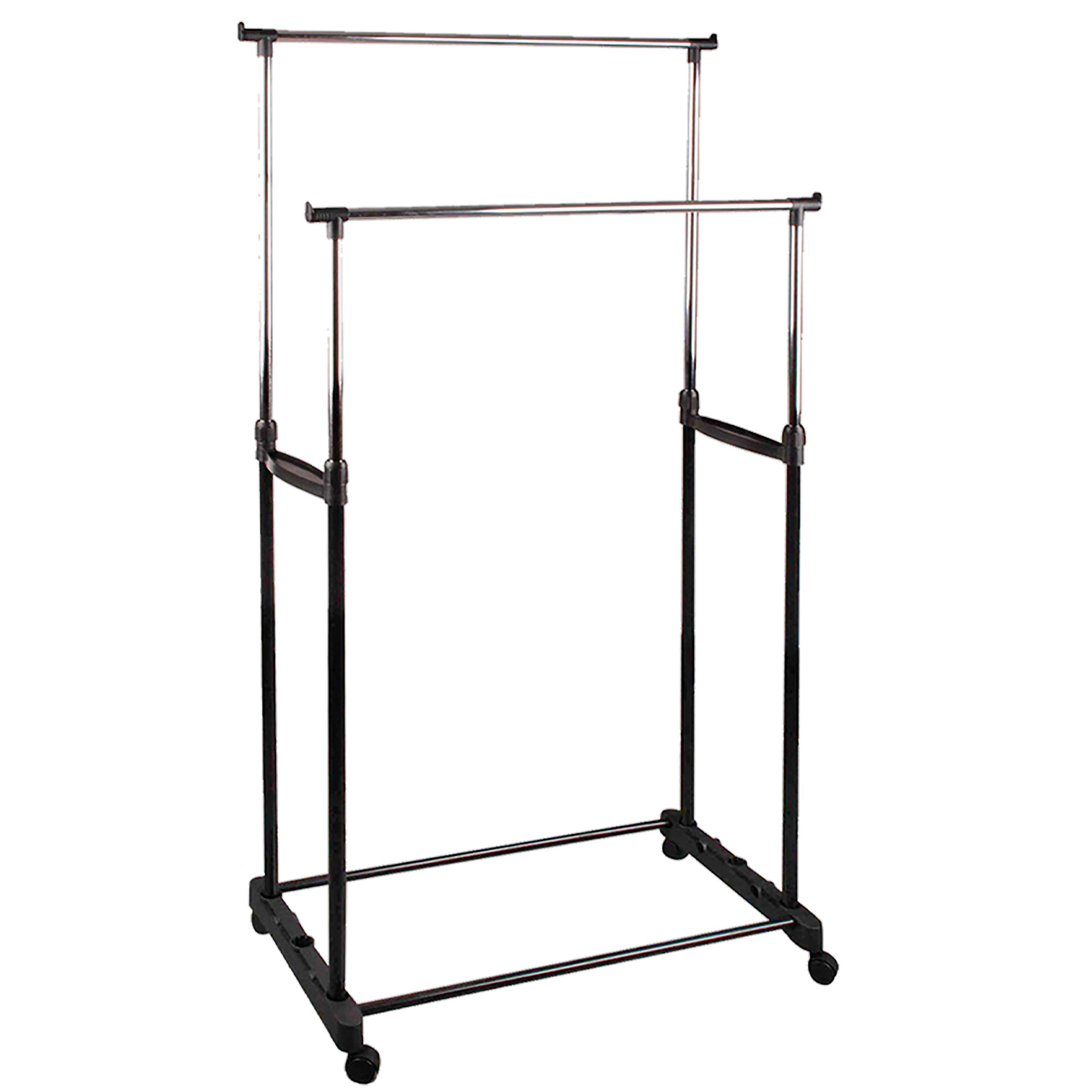 Portant vêtements double hauteur ajustable 80x43x160cm, WADIGA