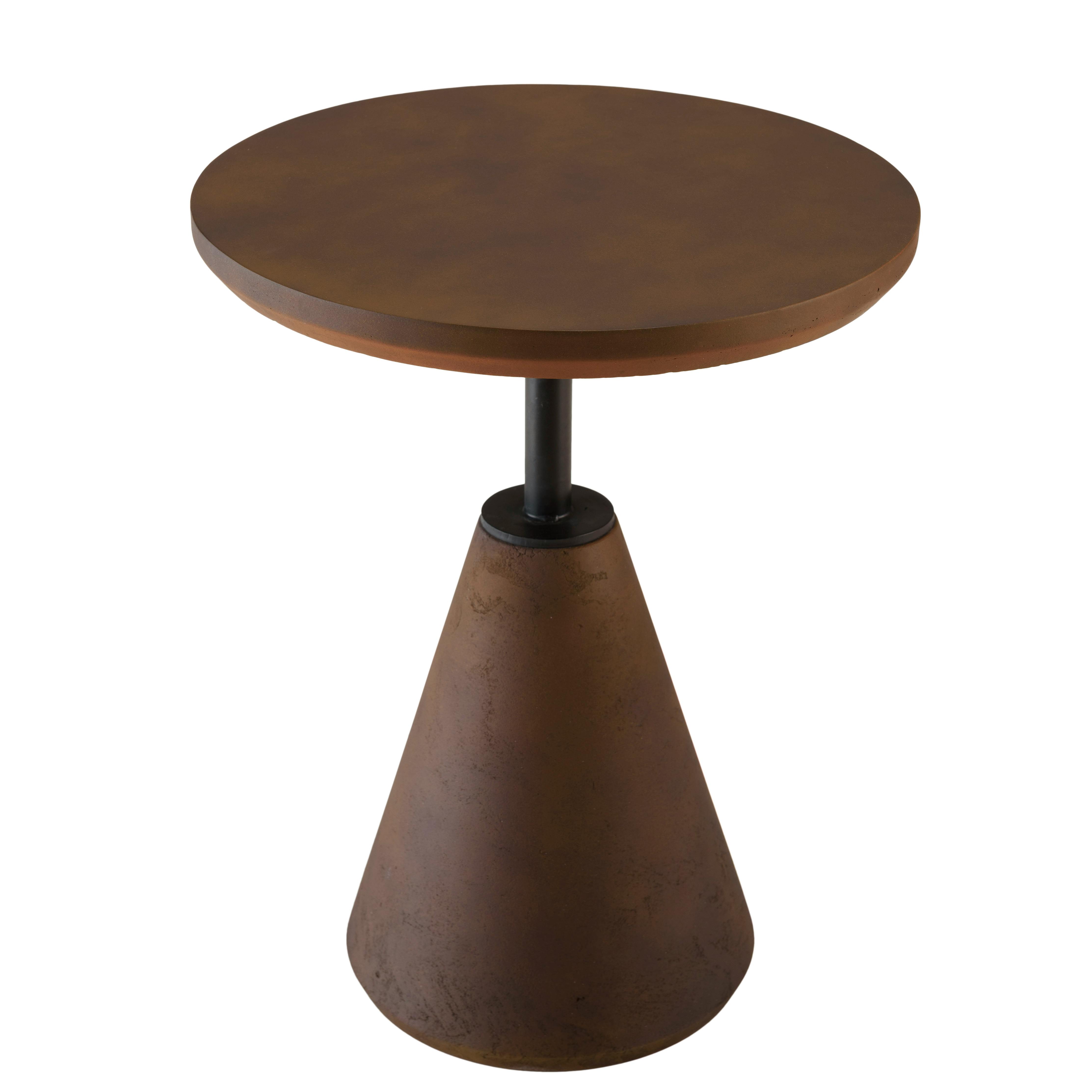 Table d'appoint ronde en béton marron D40cm CALVI, PIER IMPORT