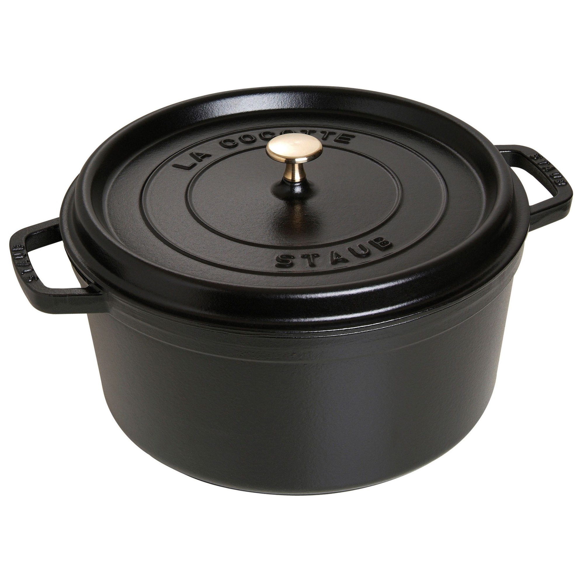 Cocotte avec panier vapeur 24 cm, Rond(e), Noir mat, Fonte, STAUB