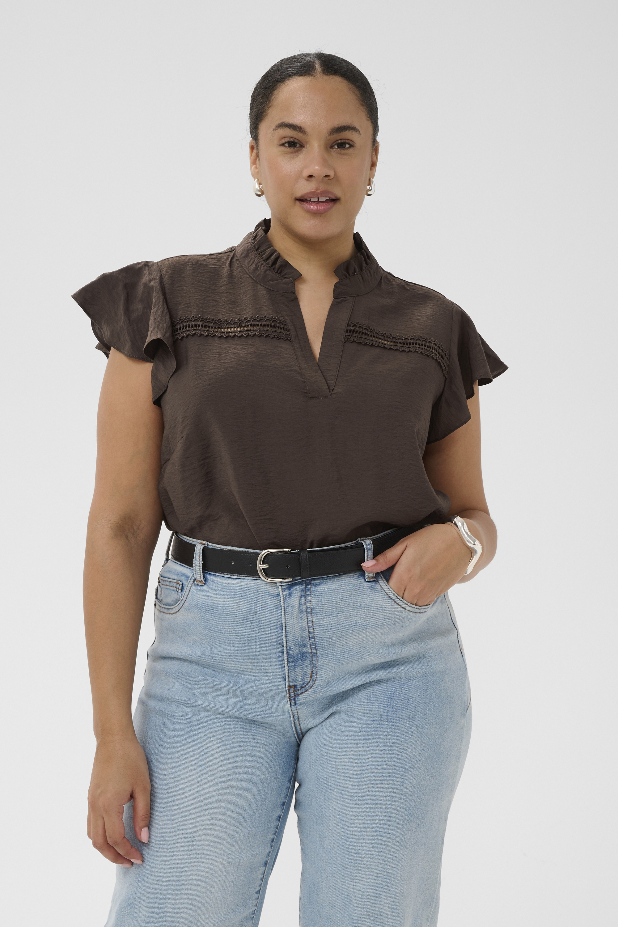 Blouse à manches courtes, KAFFE CURVE