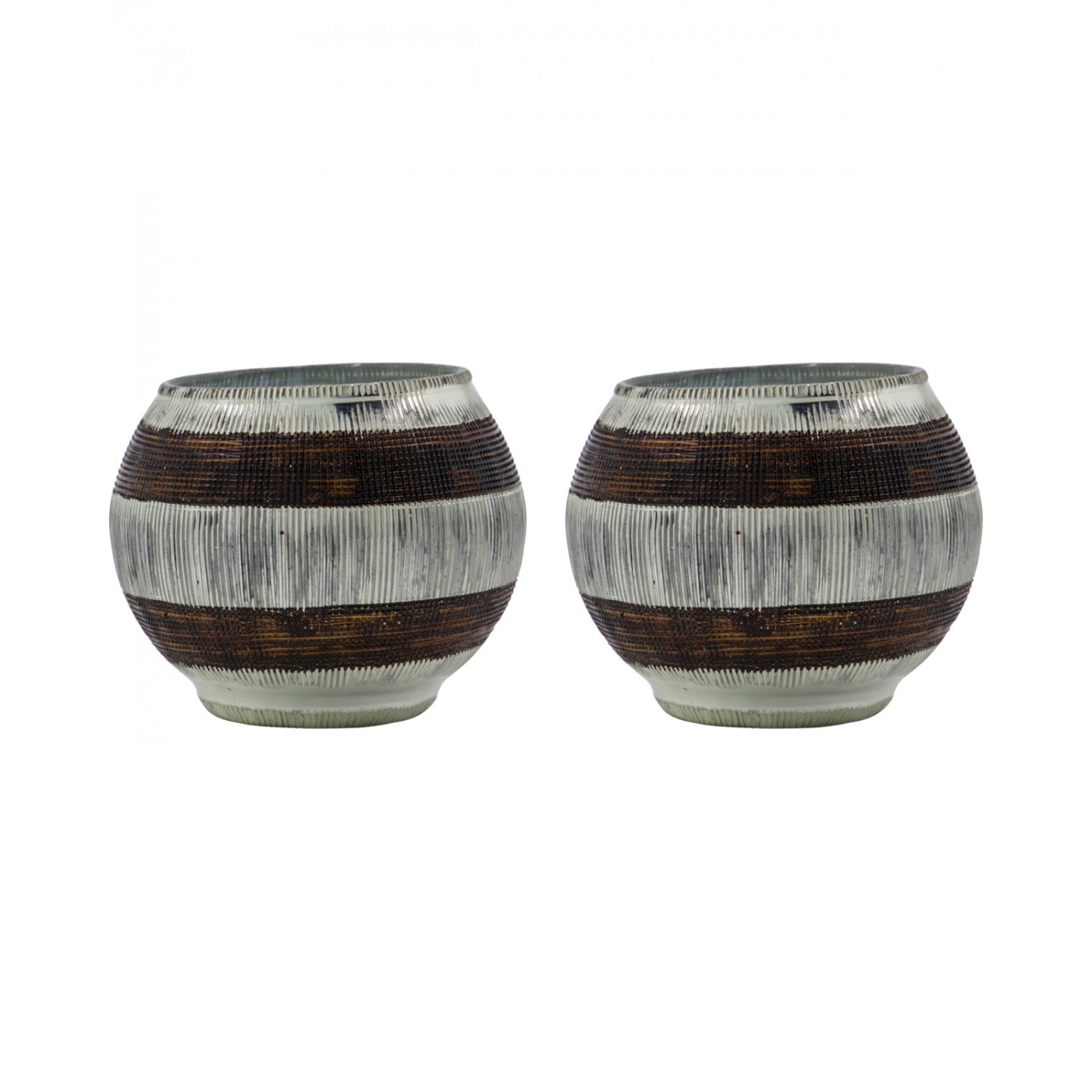 Lot de 2 photophores Stripe 9x7 cm, HOUSE DOCTOR