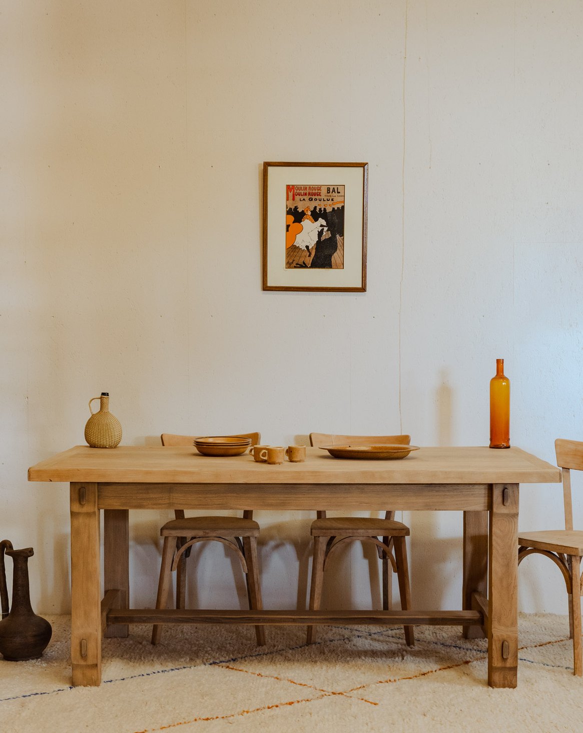 Table à manger de ferme en bois Romy N°1311 - Bon état, DEBONGOUT