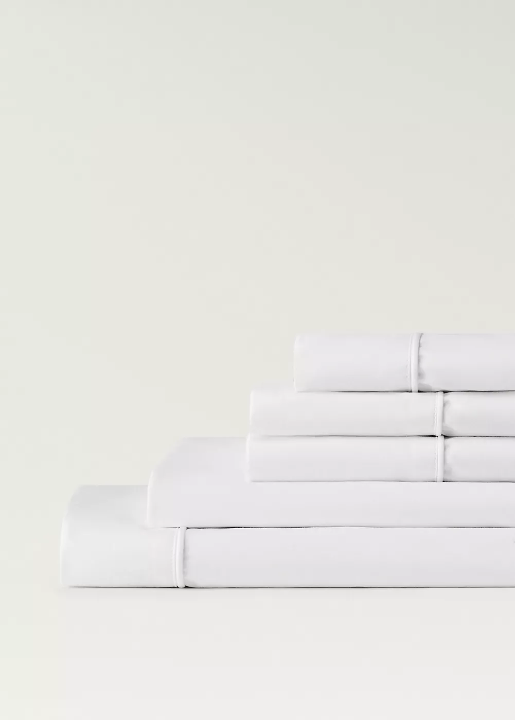 Drap plat coton percale 500 fils détail arrondi lit 135/140 cm, MANGO HOME