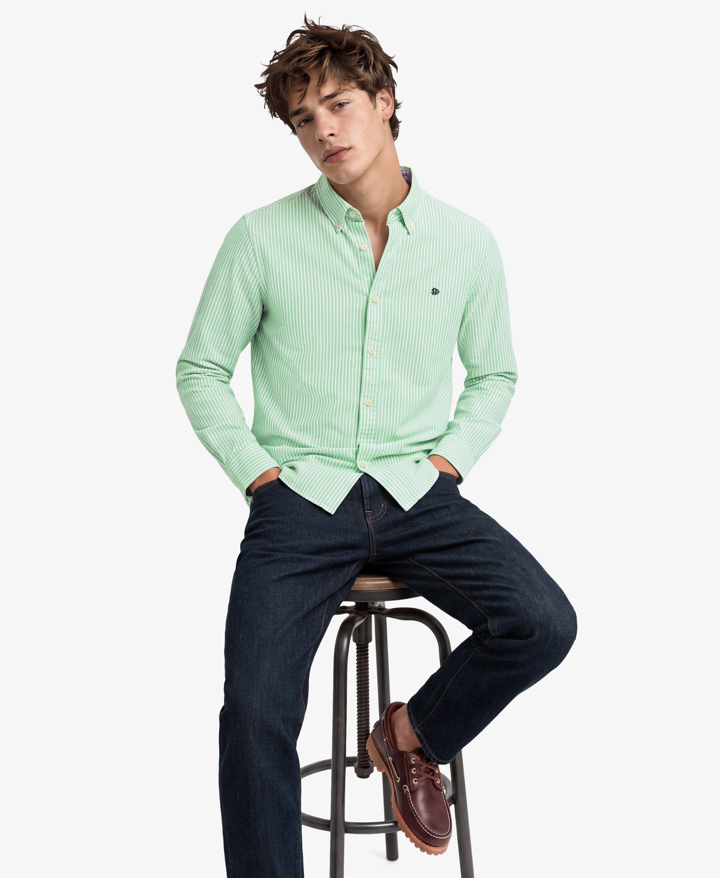Chemise Oxford Preppy à Manches Longues, SUPERDRY