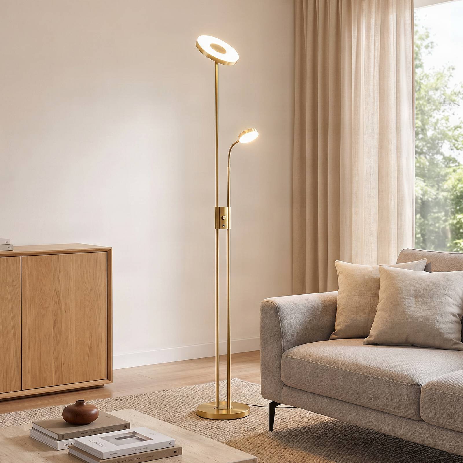 Lampadaire en métal moderneLED, Seppa, LINDBY