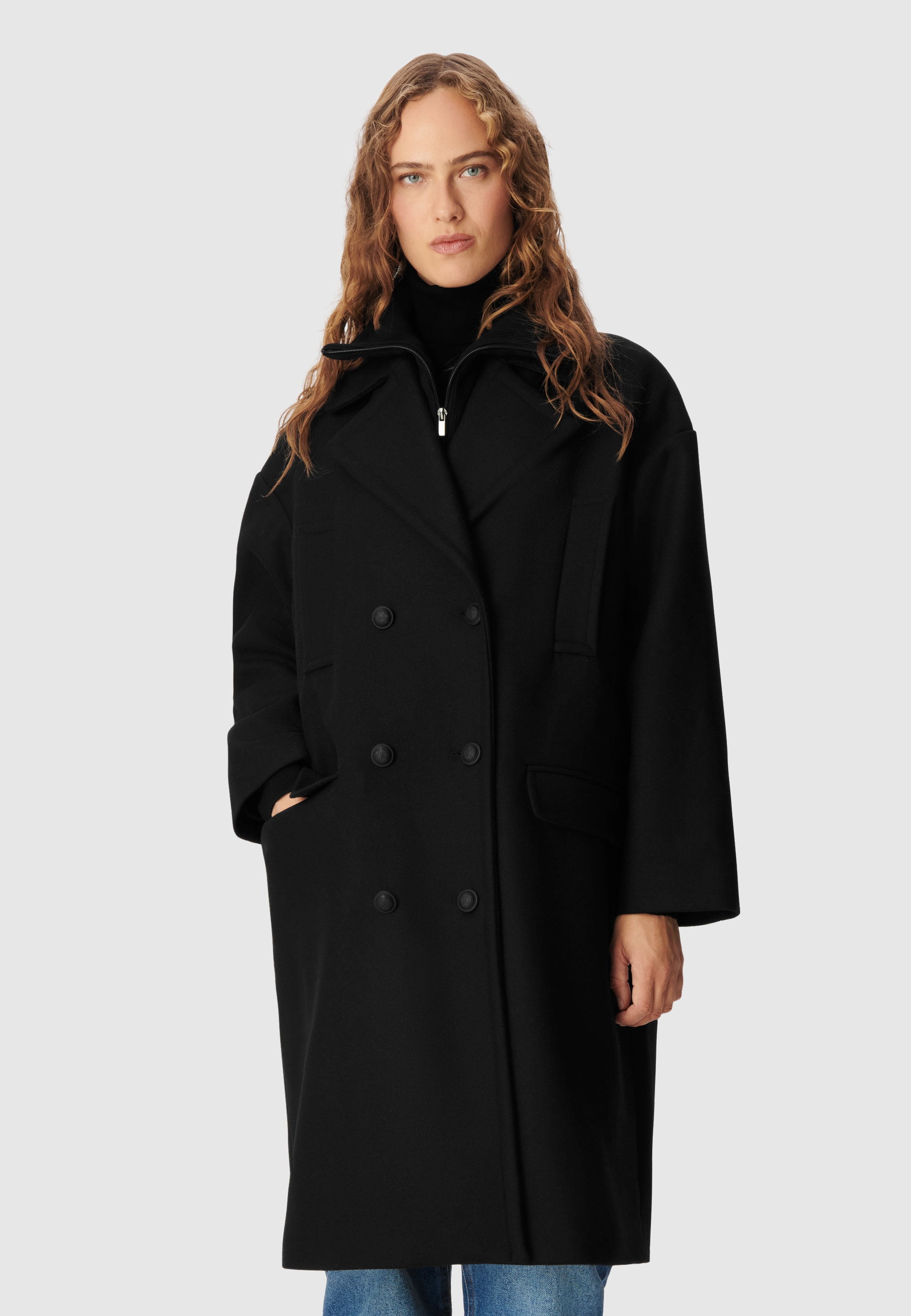 Caban long col camionneur amovible, IKKS