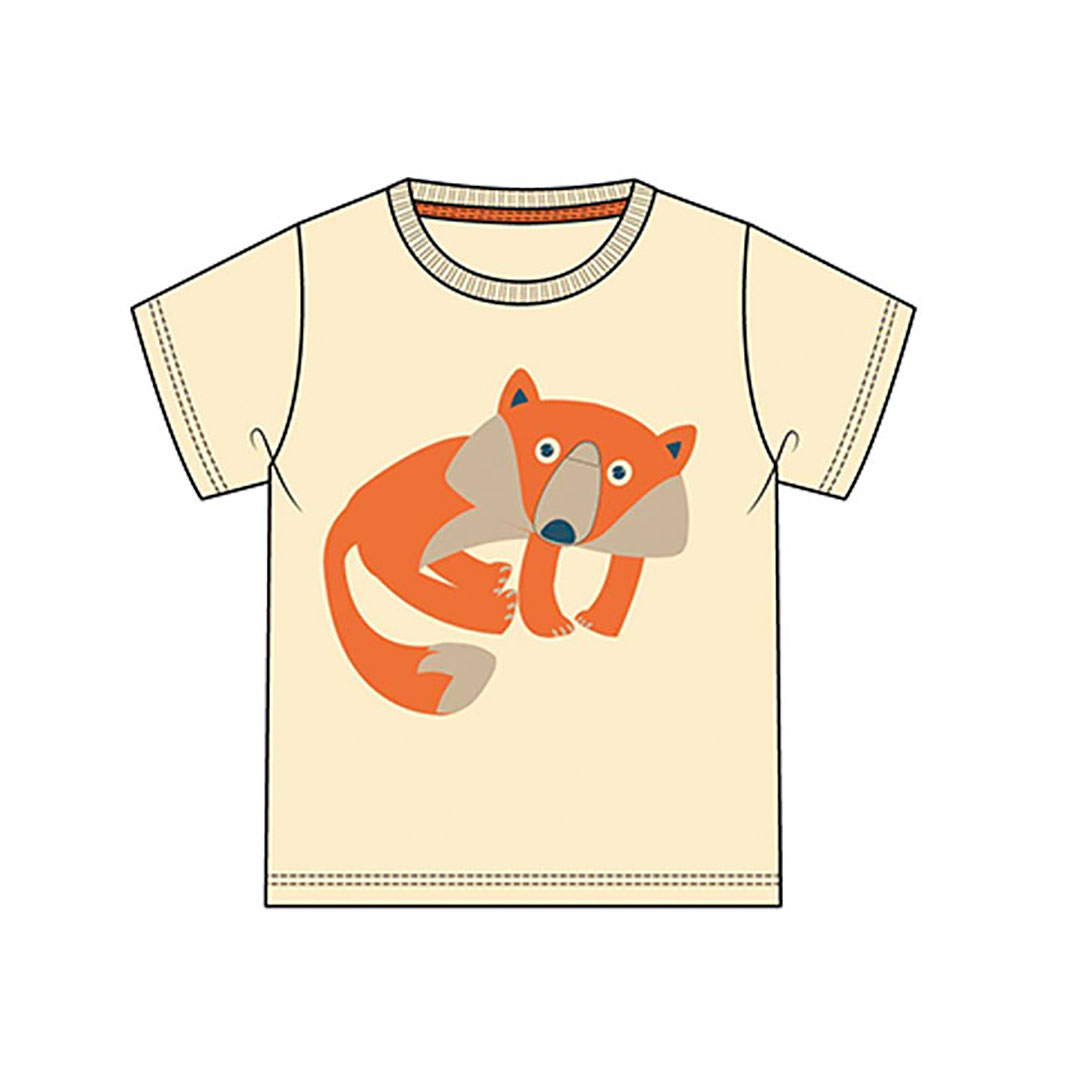 T-shirt garçon en maille imprimé renard, BOBOLI