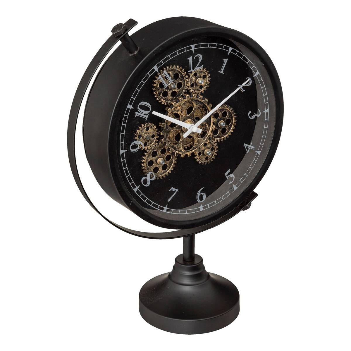 Horloge poser m tal et verre noir h40 cm Couleur noir