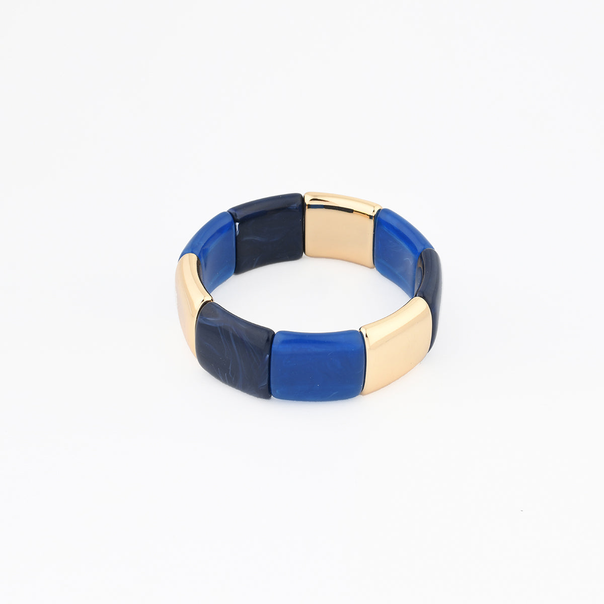 Bracelet élastique bleu et doré, BALABOOSTE