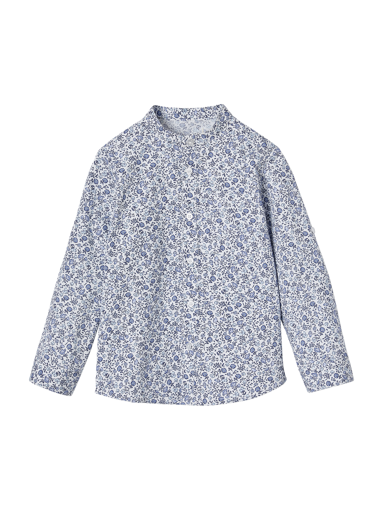 Chemise fleurie à col Mao, VERTBAUDET