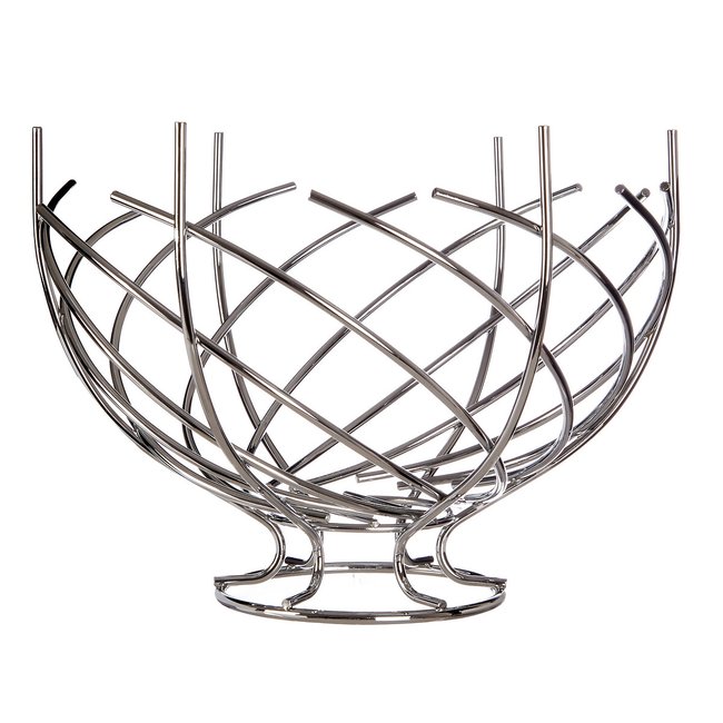 Fruit Basket in Chrome, silver-coloured, SO'HOME