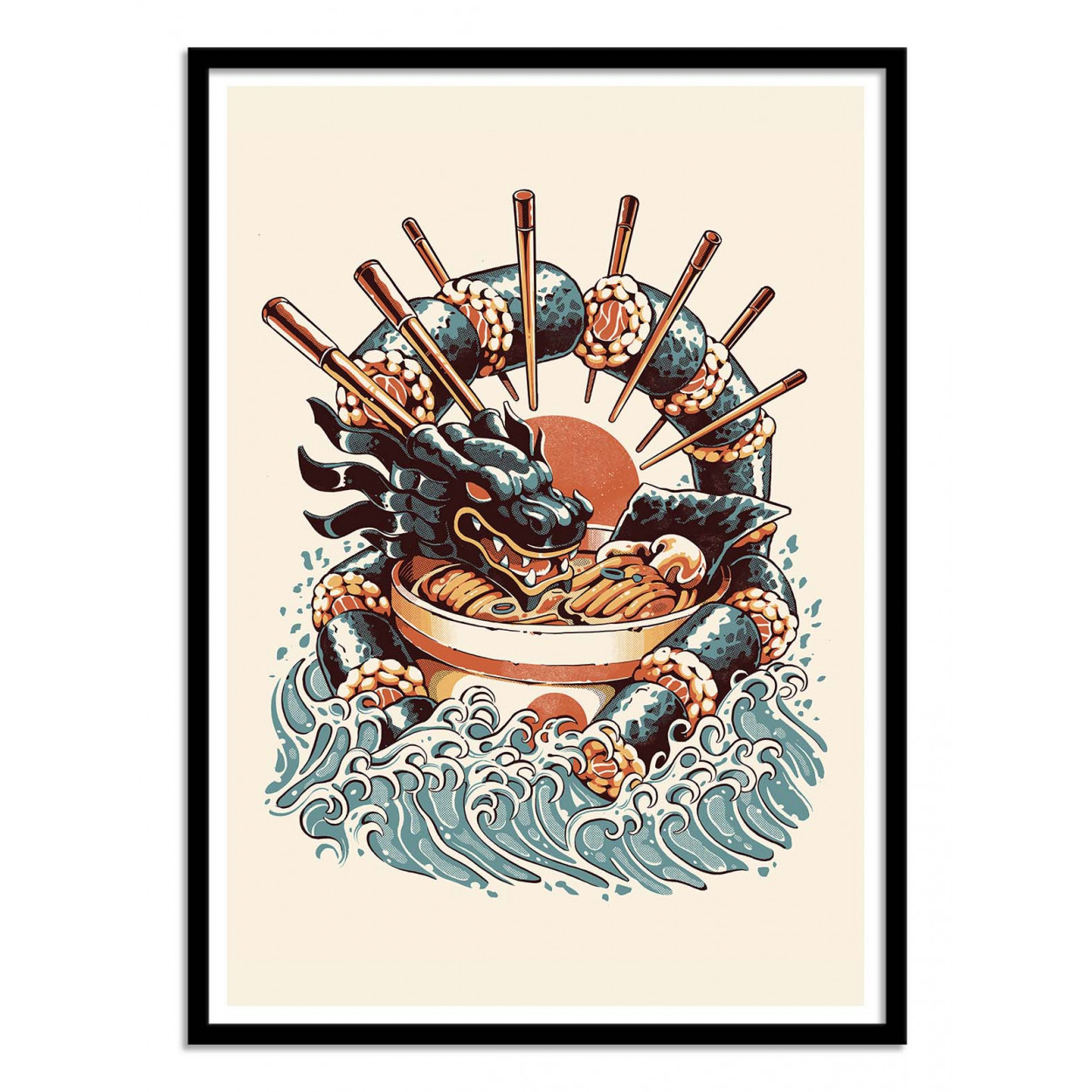 Affiche d'art - Sushi and Ramen Dragon - Ilustrata, WALL EDITIONS