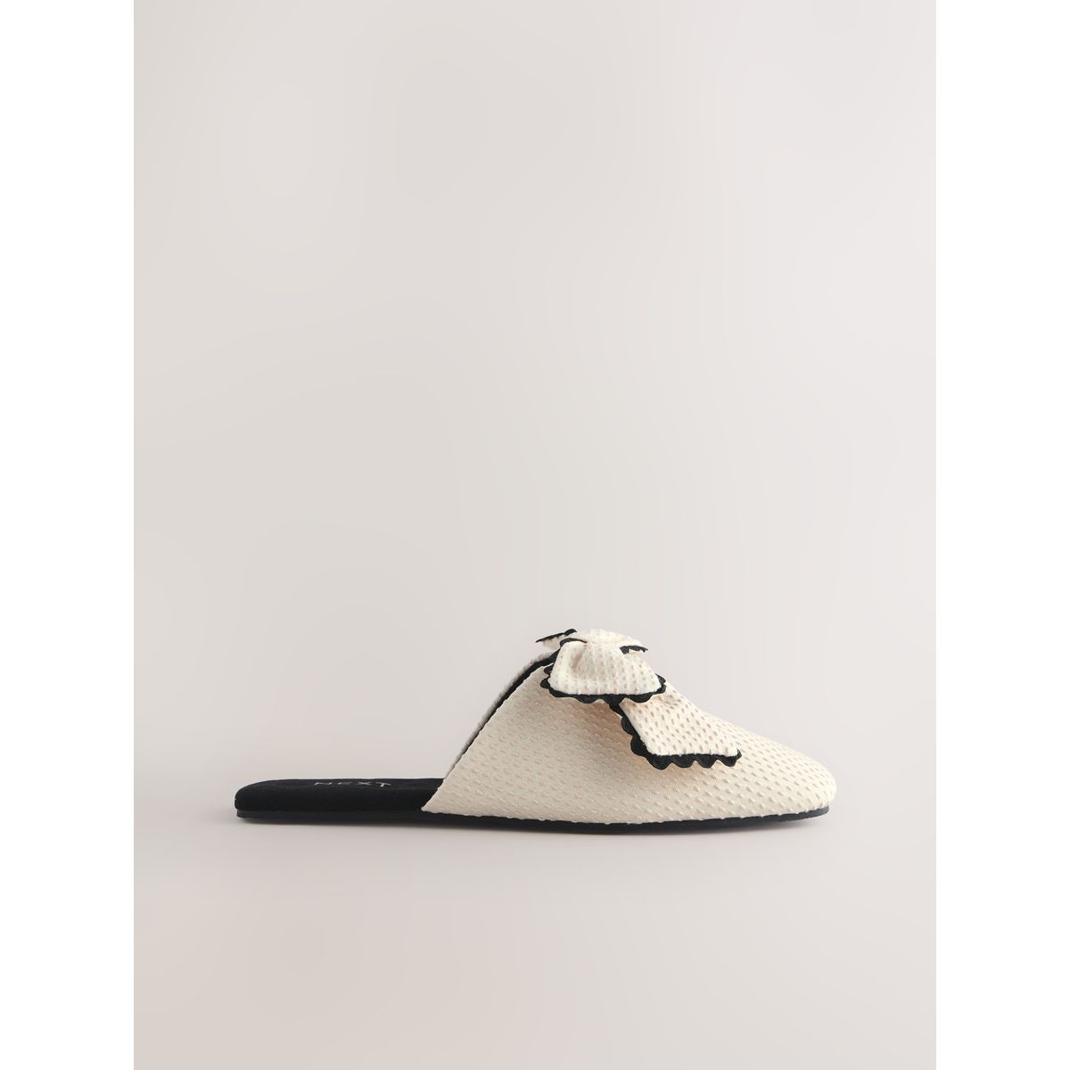 Chaussons mules en lin avec nœud, NEXT