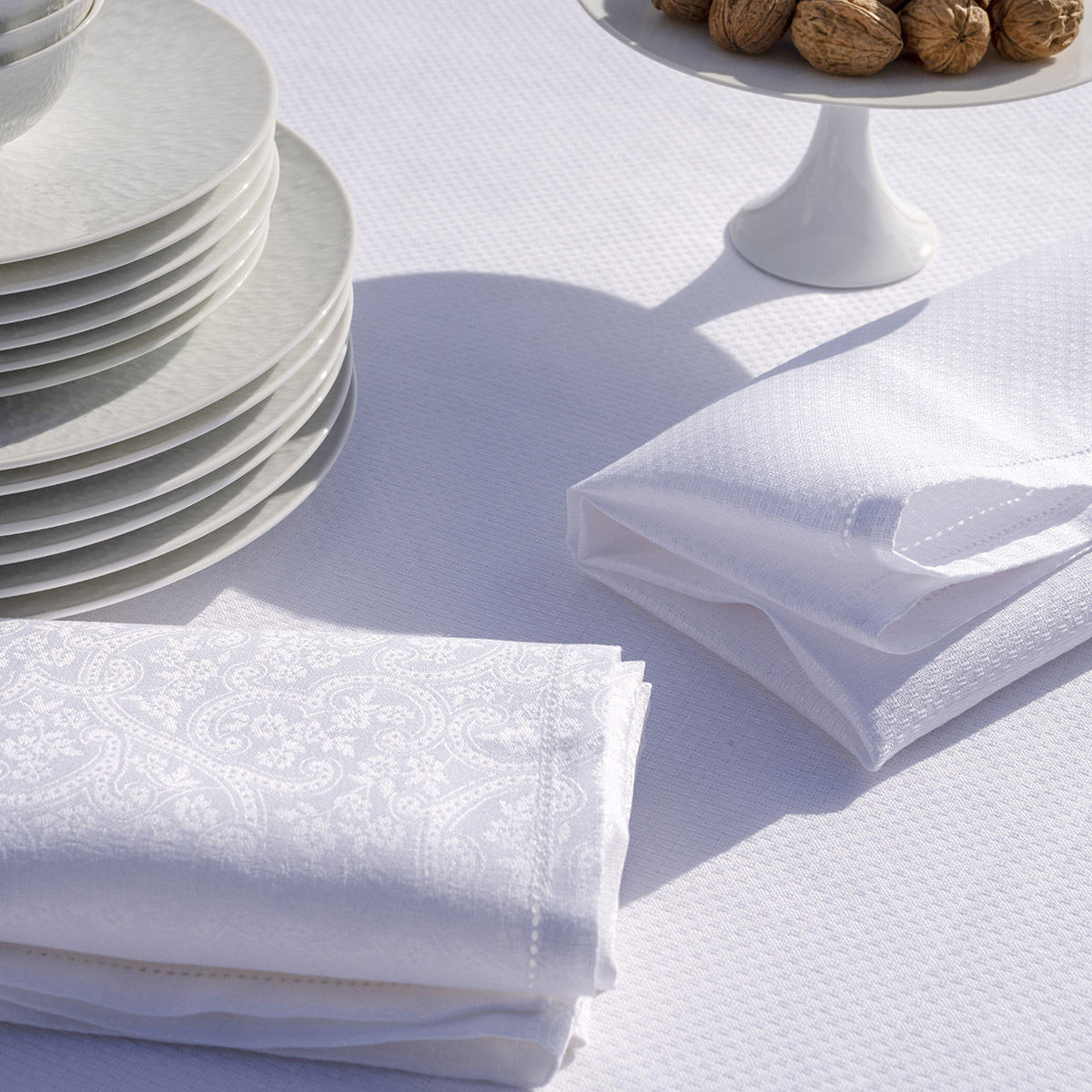 Serviette de table en Lin, PORTOFINO FIORI, LE JACQUARD FRANCAIS