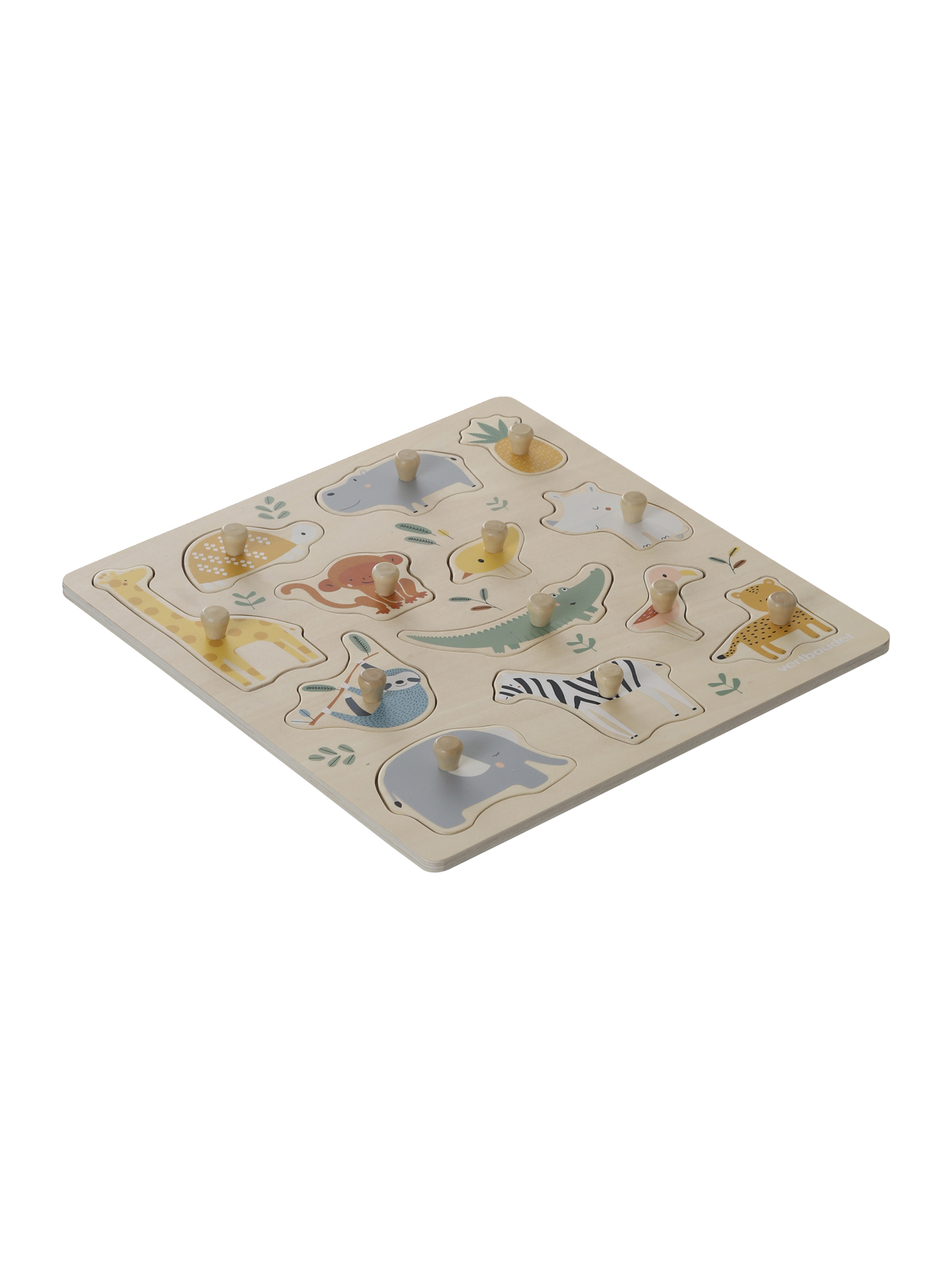 Puzzle boutons Jungle en bois, VERTBAUDET