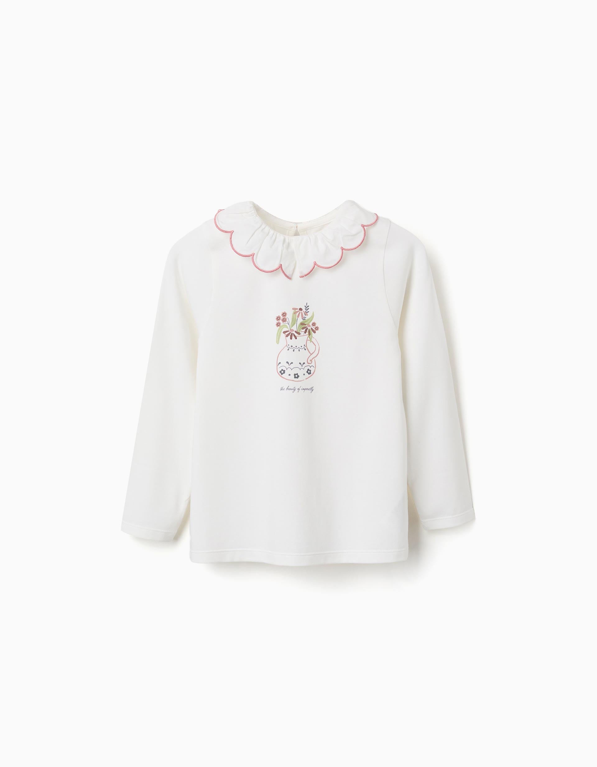 T-shirt en coton à manches longues avec imprimé artistique floral, ZIPPY
