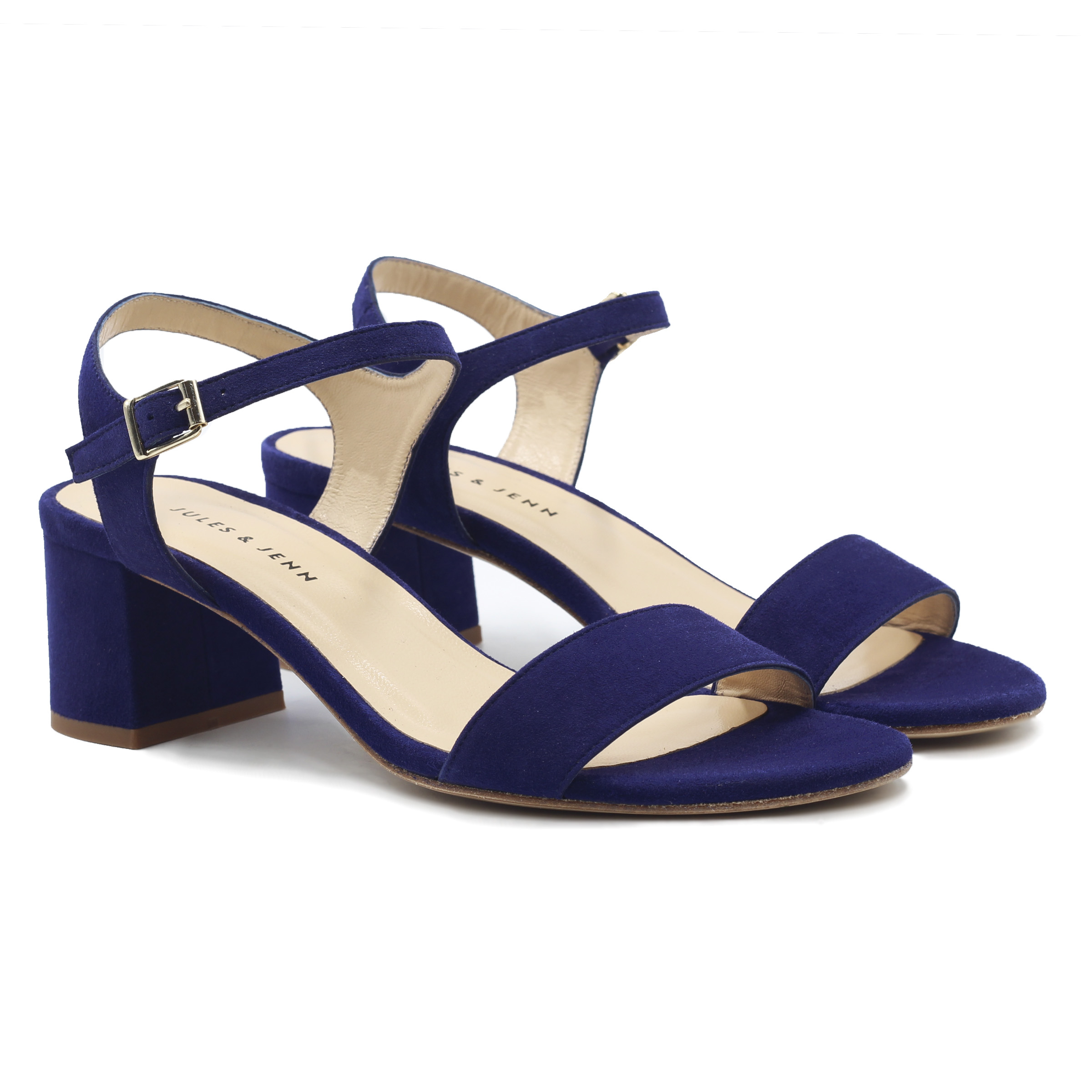 Sandales moyen talon cuir daim, JULES & JENN
