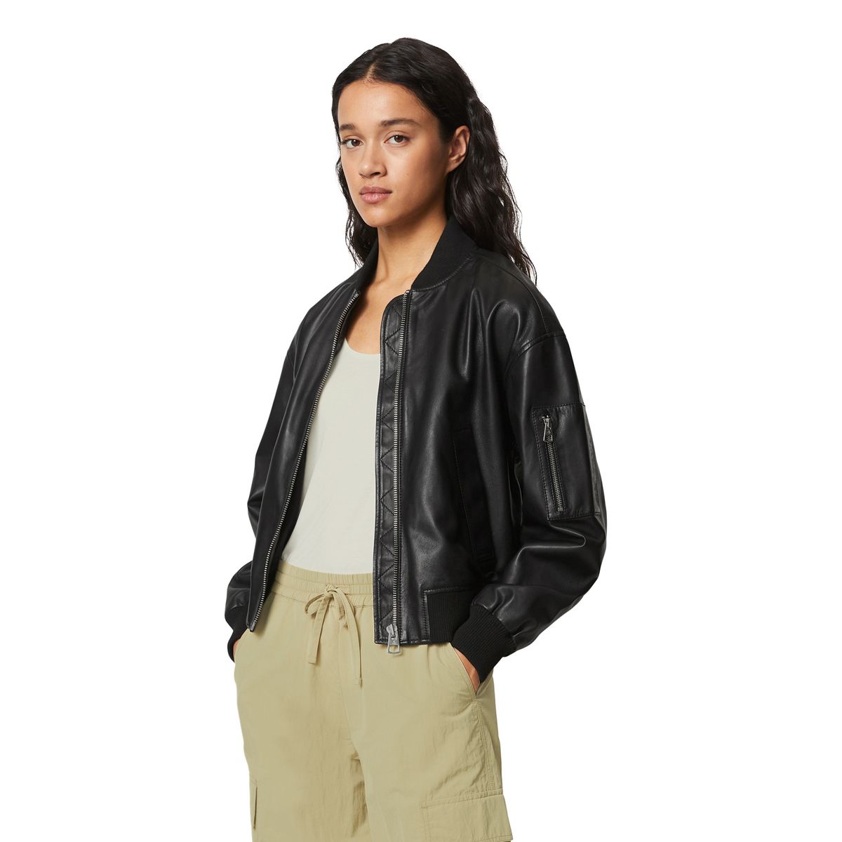 Blouson aviateur femme noir hot sale