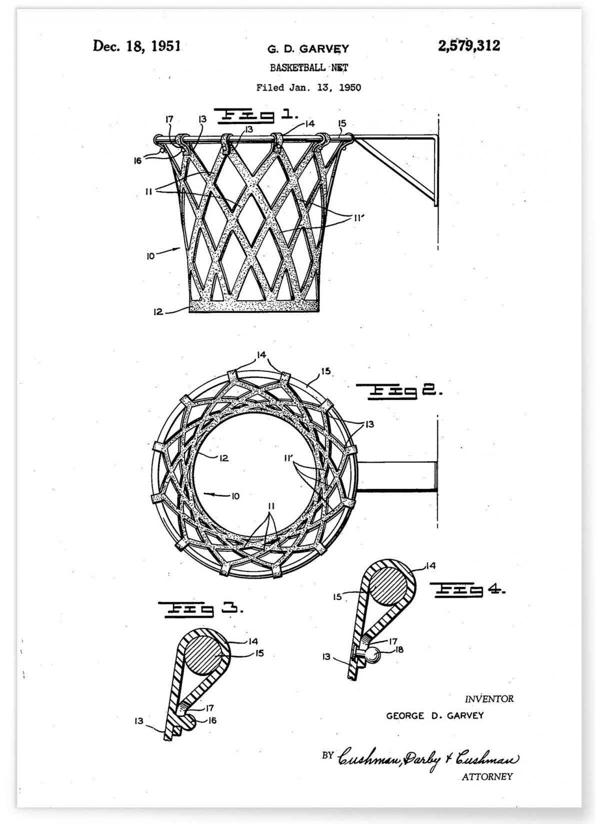 Affiche 'Brevet Panier de Basket', L'AFFICHERIE