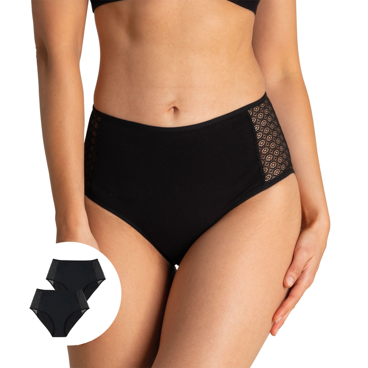 Culottes midi pour fuites urinaires, lot de 2, ATHENA