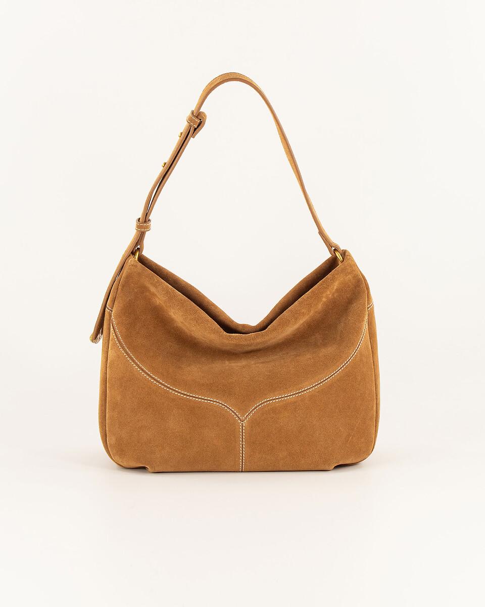 Sac bandoulière zippé en cuir suède, DIVILIO, SESSUN