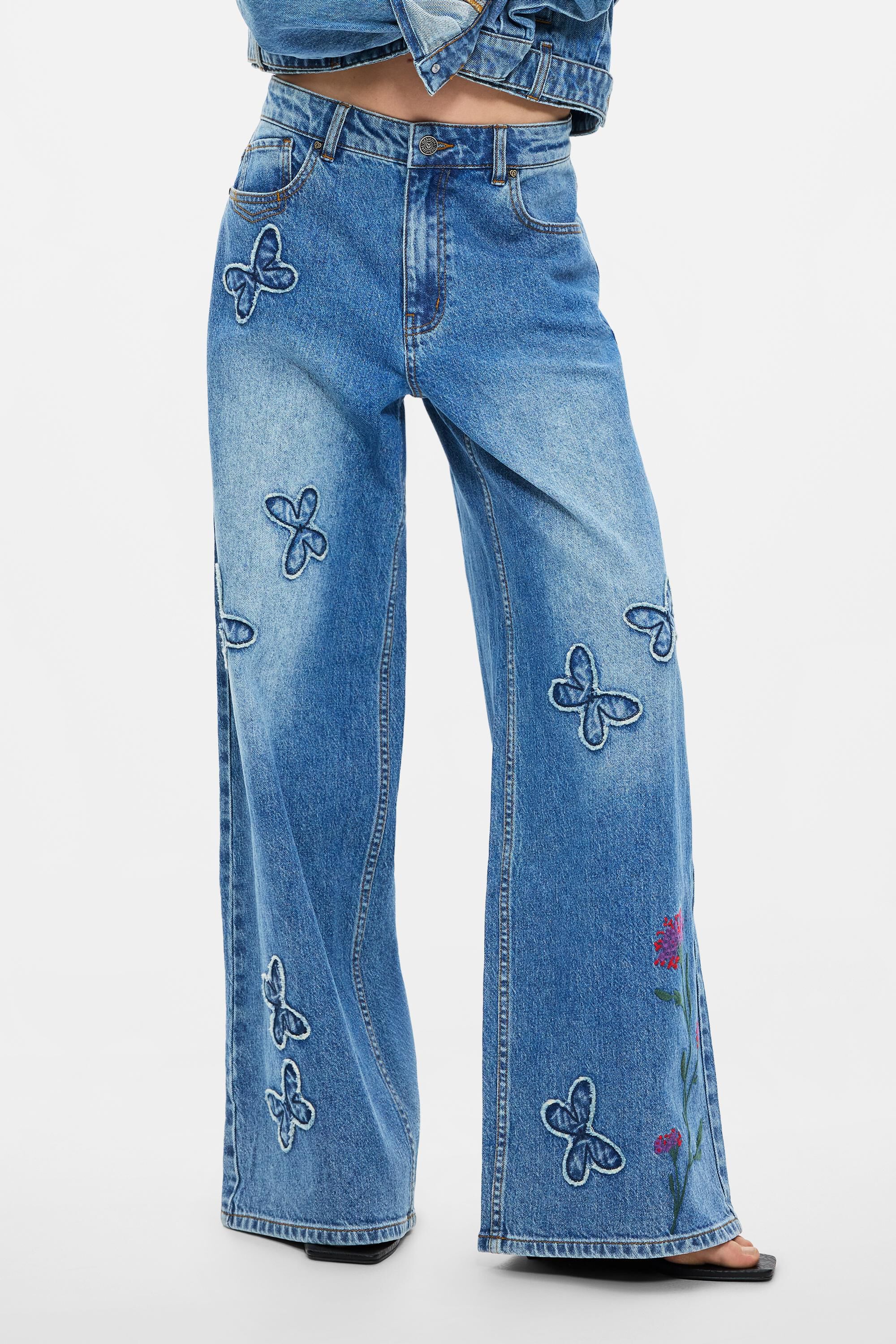 Jean papillons wide leg, DESIGUAL