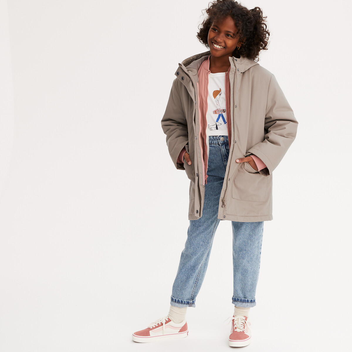 Warme parka met kap, 4 in 1