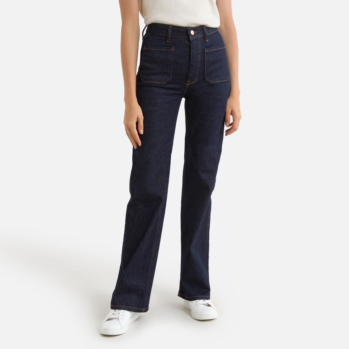 La Redoute Femme Vêtements Pantalons & Jeans Jeans Baggy & Large Jean wideleg taille haute 
