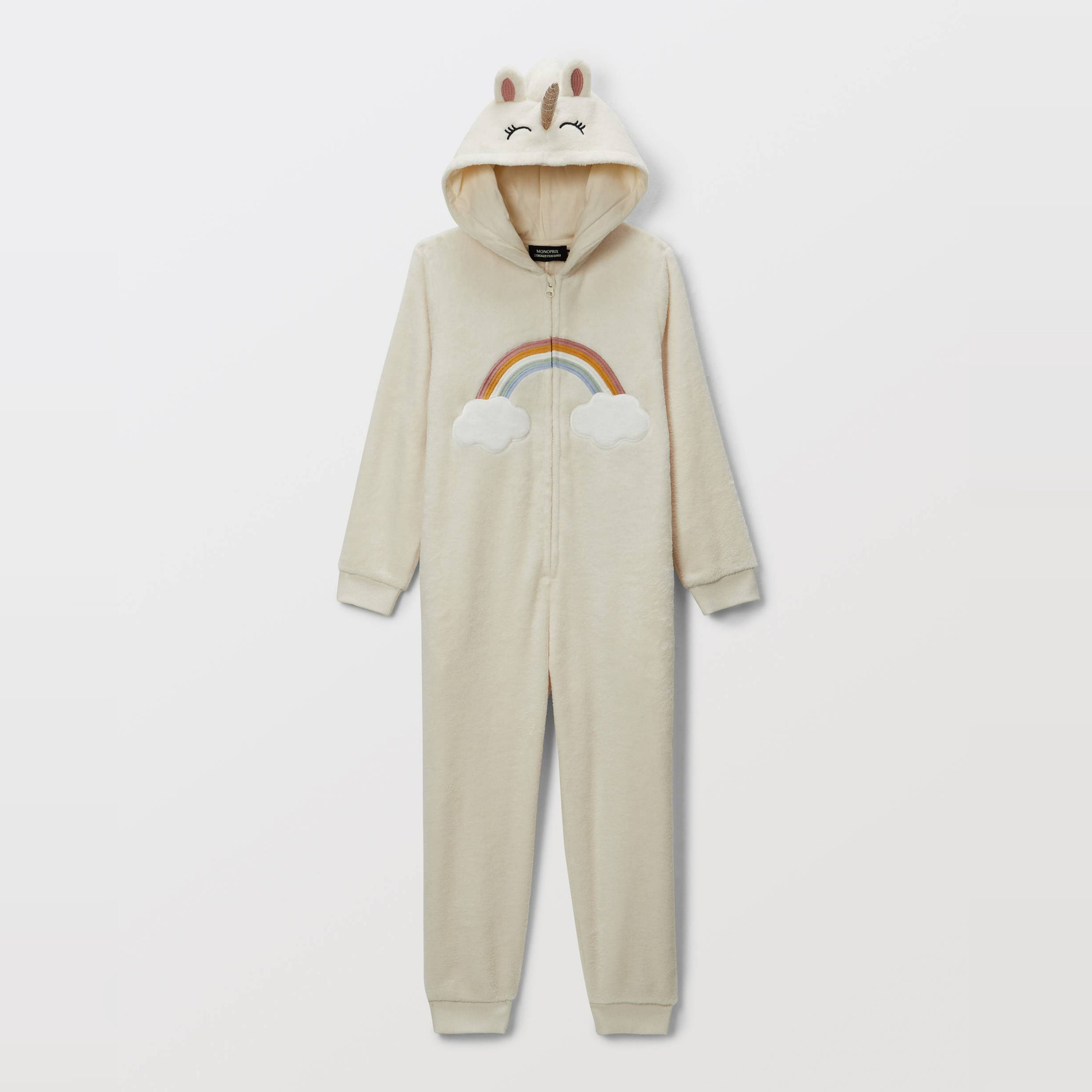 Combinaison licorne à capuche en polaire, MONOPRIX