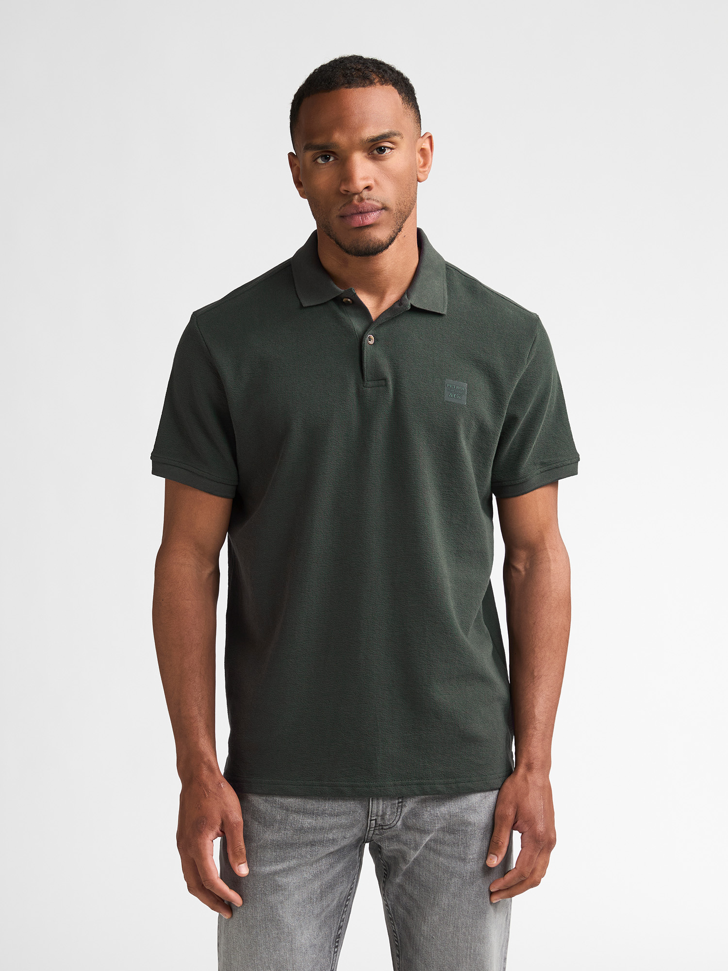 Polo en piqué de coton millhouse, PETROL INDUSTRIES