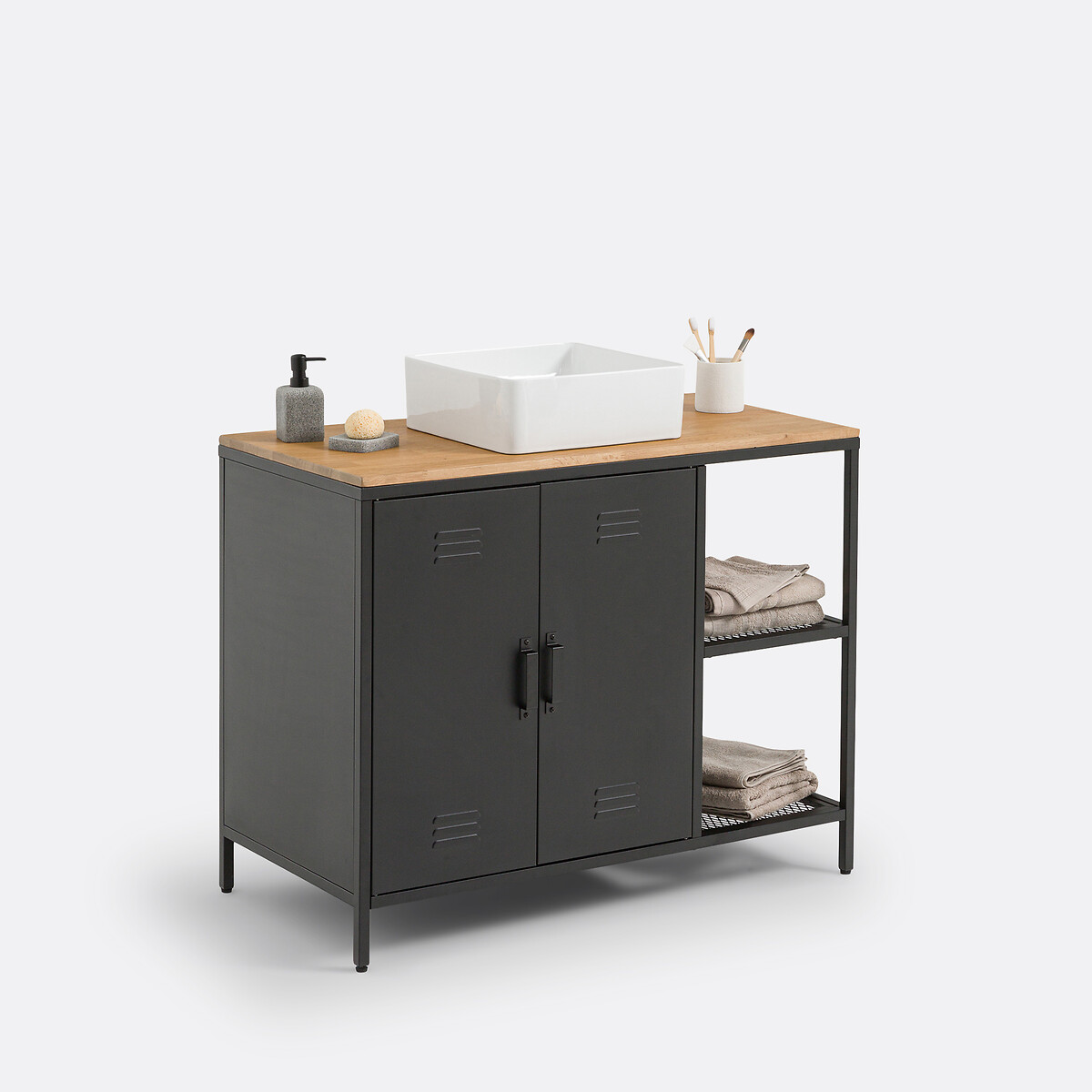 Meuble Sous Vasque, Chêne Et Acier, Hiba