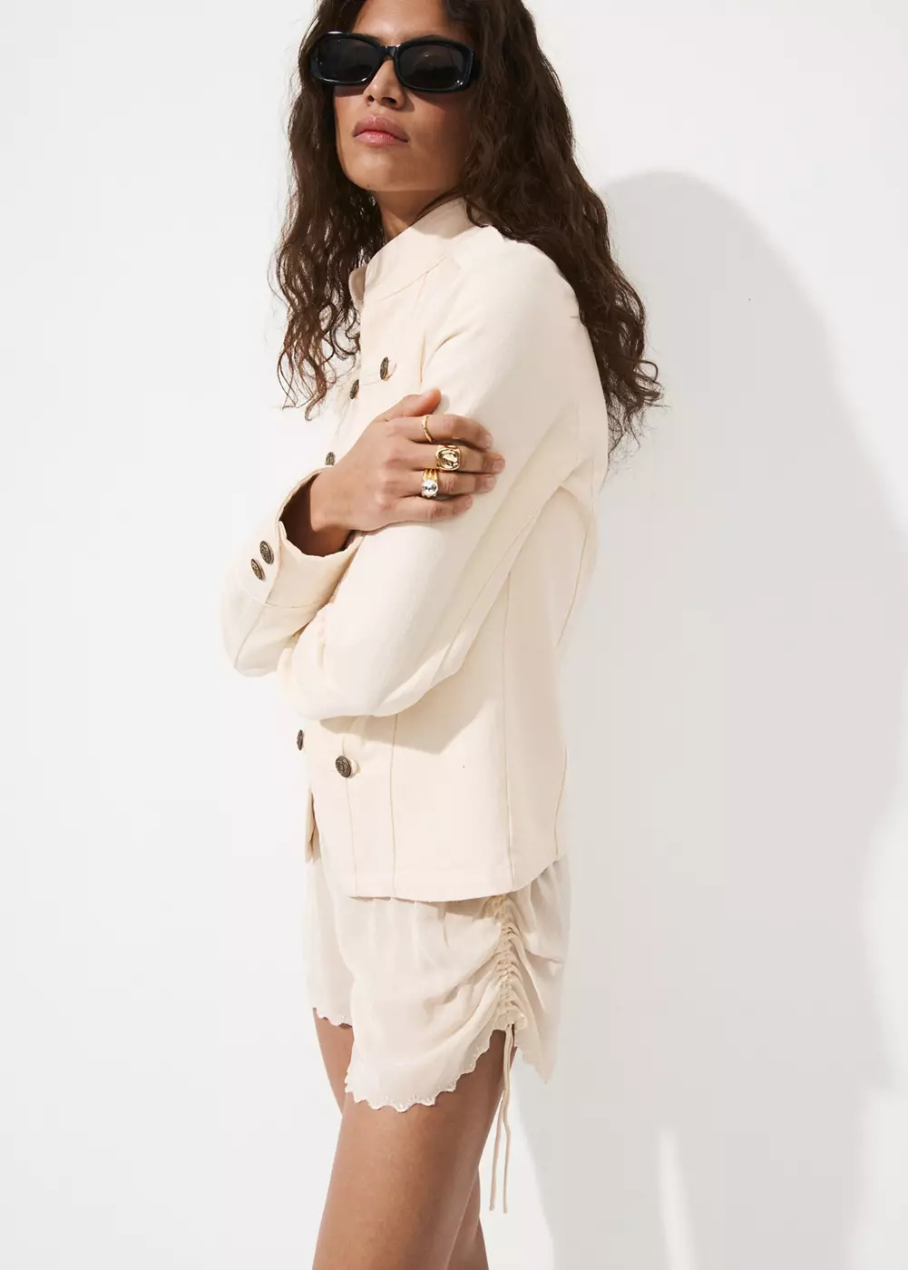 Veste cintrée col officier, MANGO