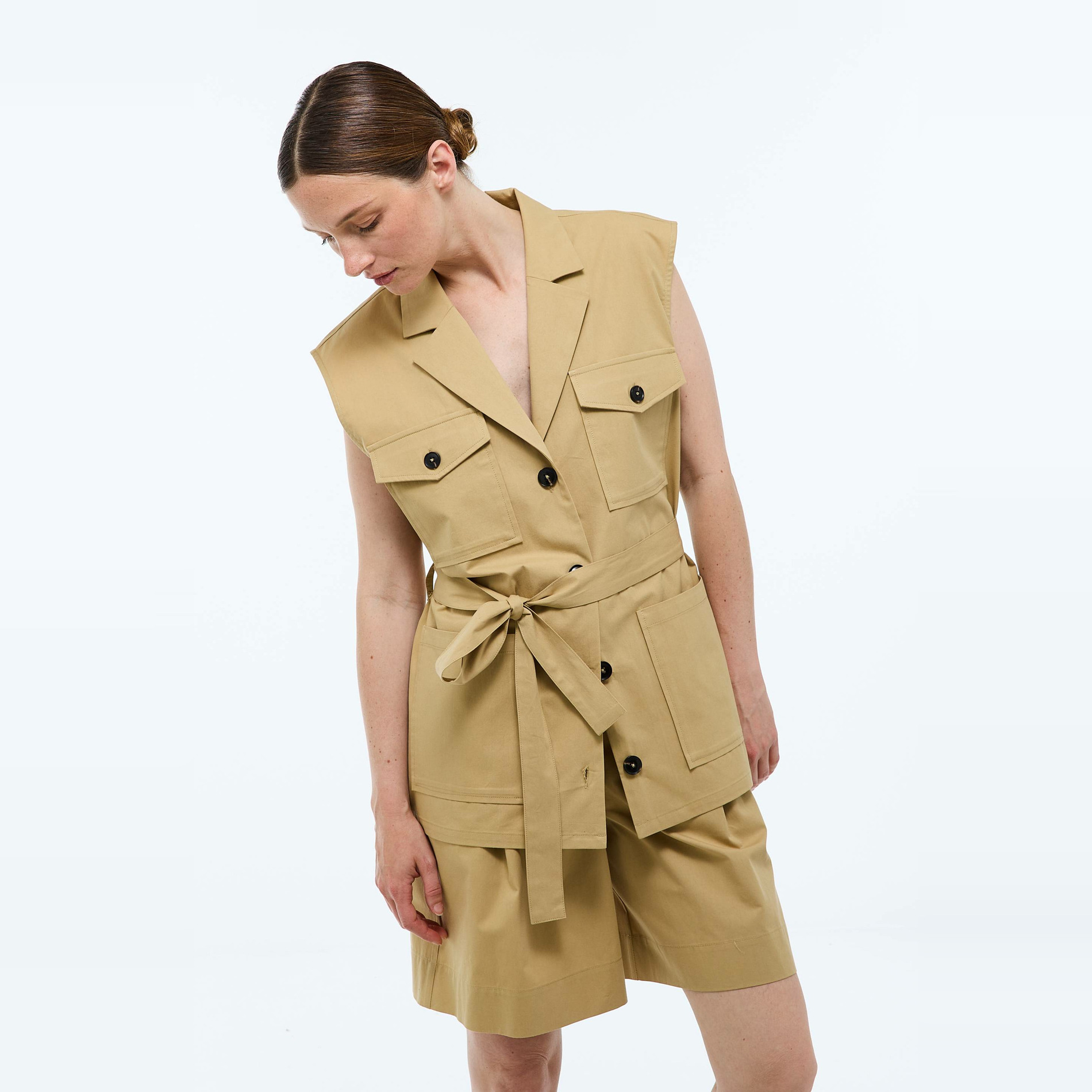 Veste sans manches en coton, MONOPRIX