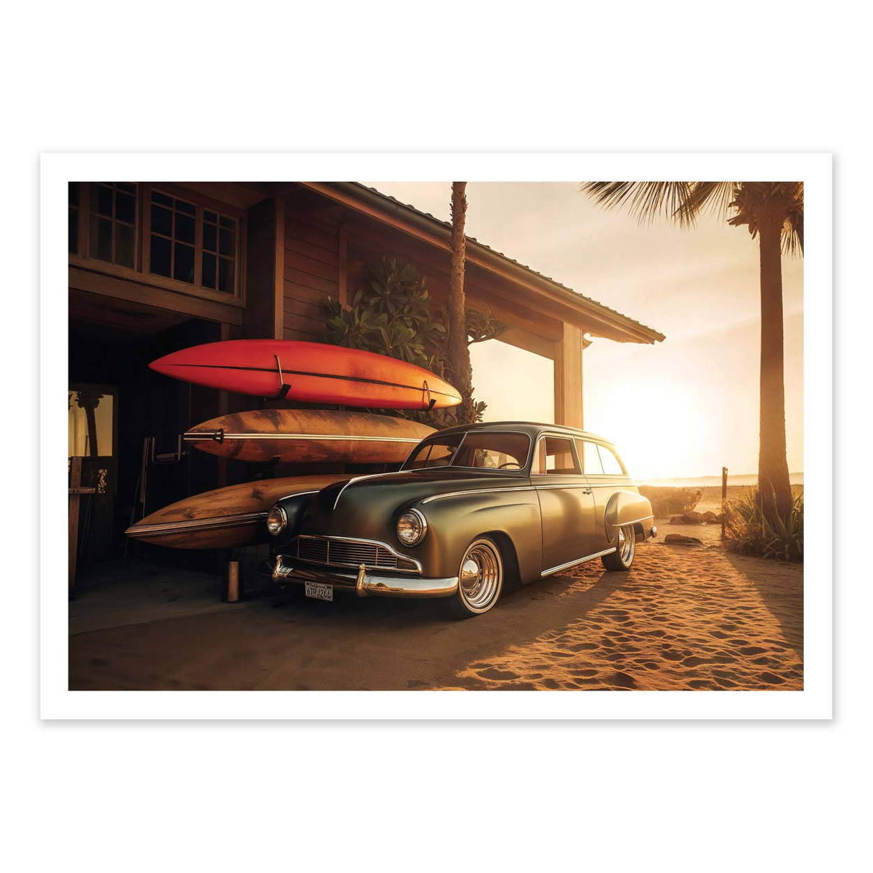 Affiche d'art - California Sunset Car - Philippe Hugonnard, WALL EDITIONS