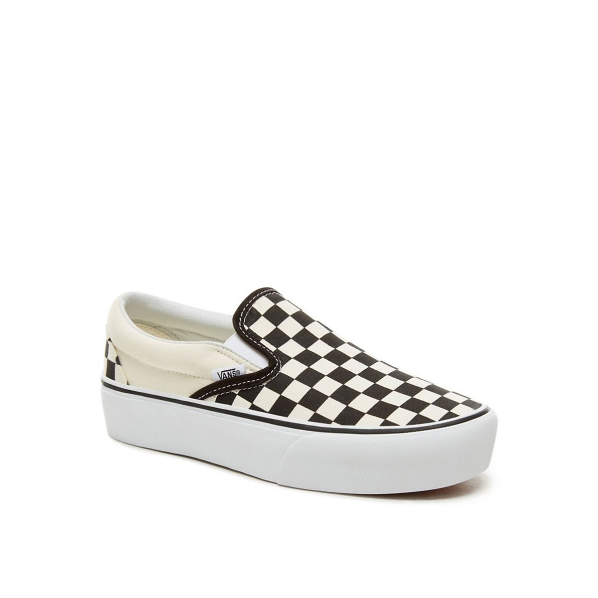 Classic platform checkerboard flatform slip ons black white Vans La Redoute