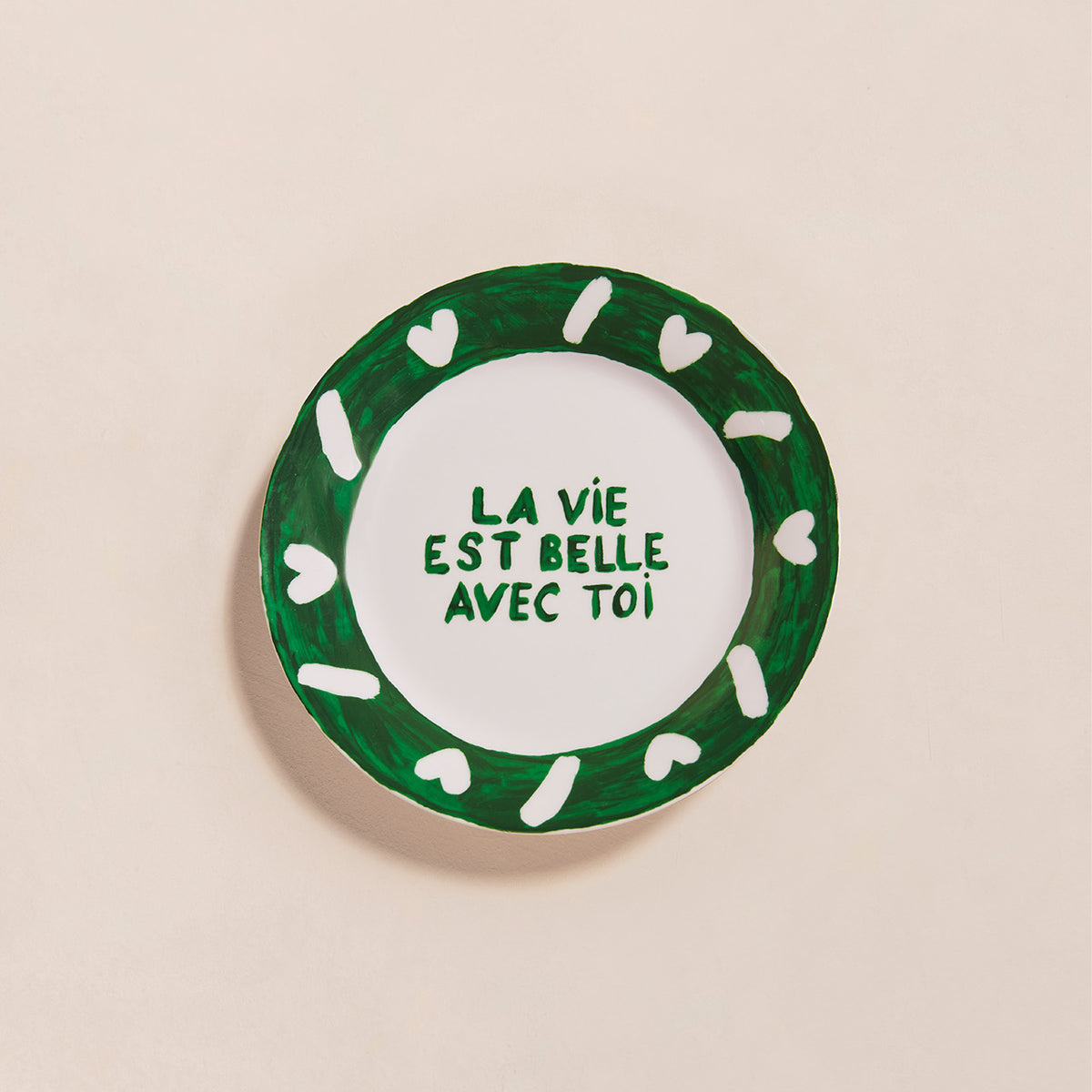 Assiette à dessert La vie est belle avec toi, ICONIQUES, EMOI EMOI