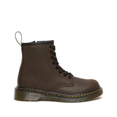 Kids 1460 Serena Farrier Ankle Boots in Leather with Faux Fur Lining DR. MARTENS