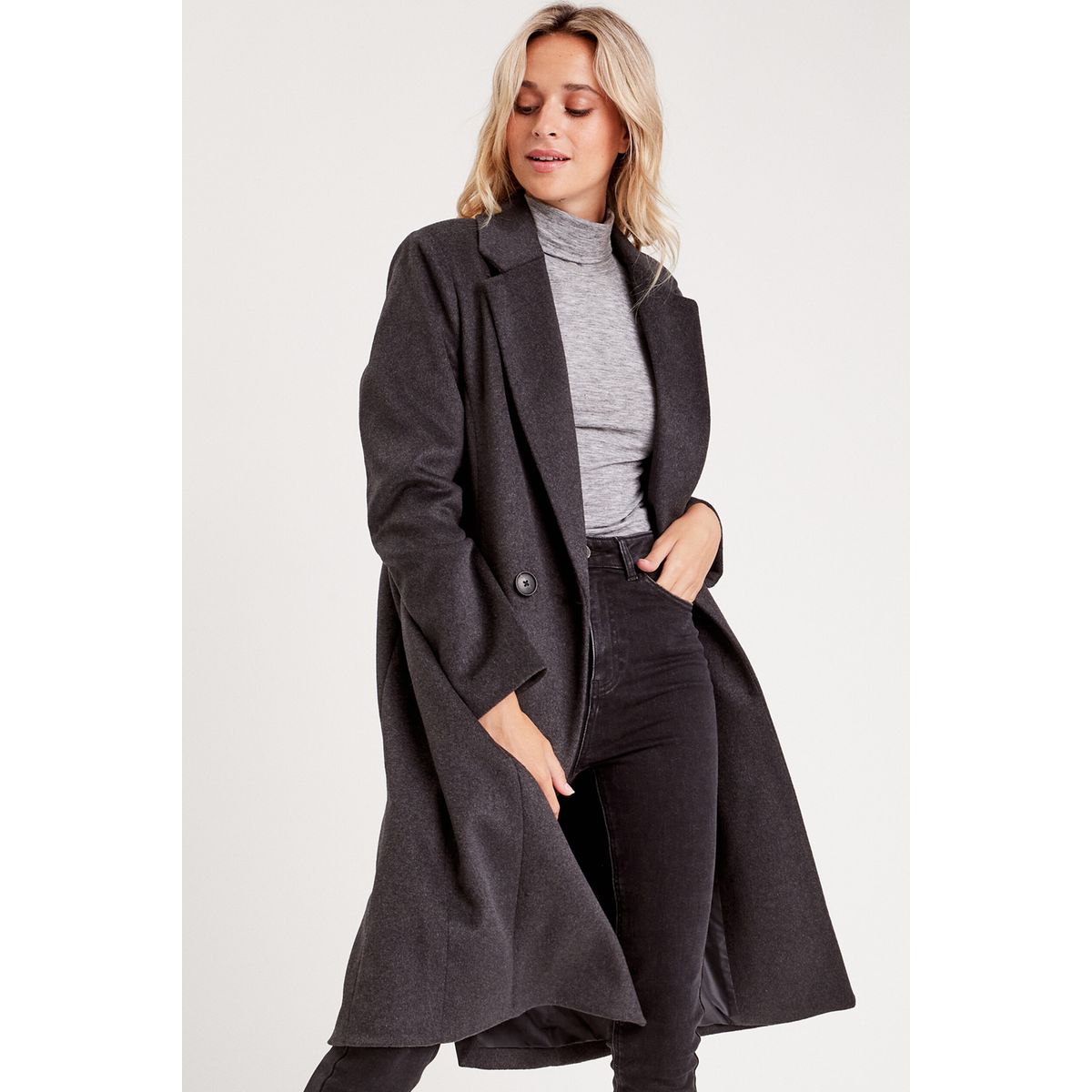 Manteau cintré clearance gris